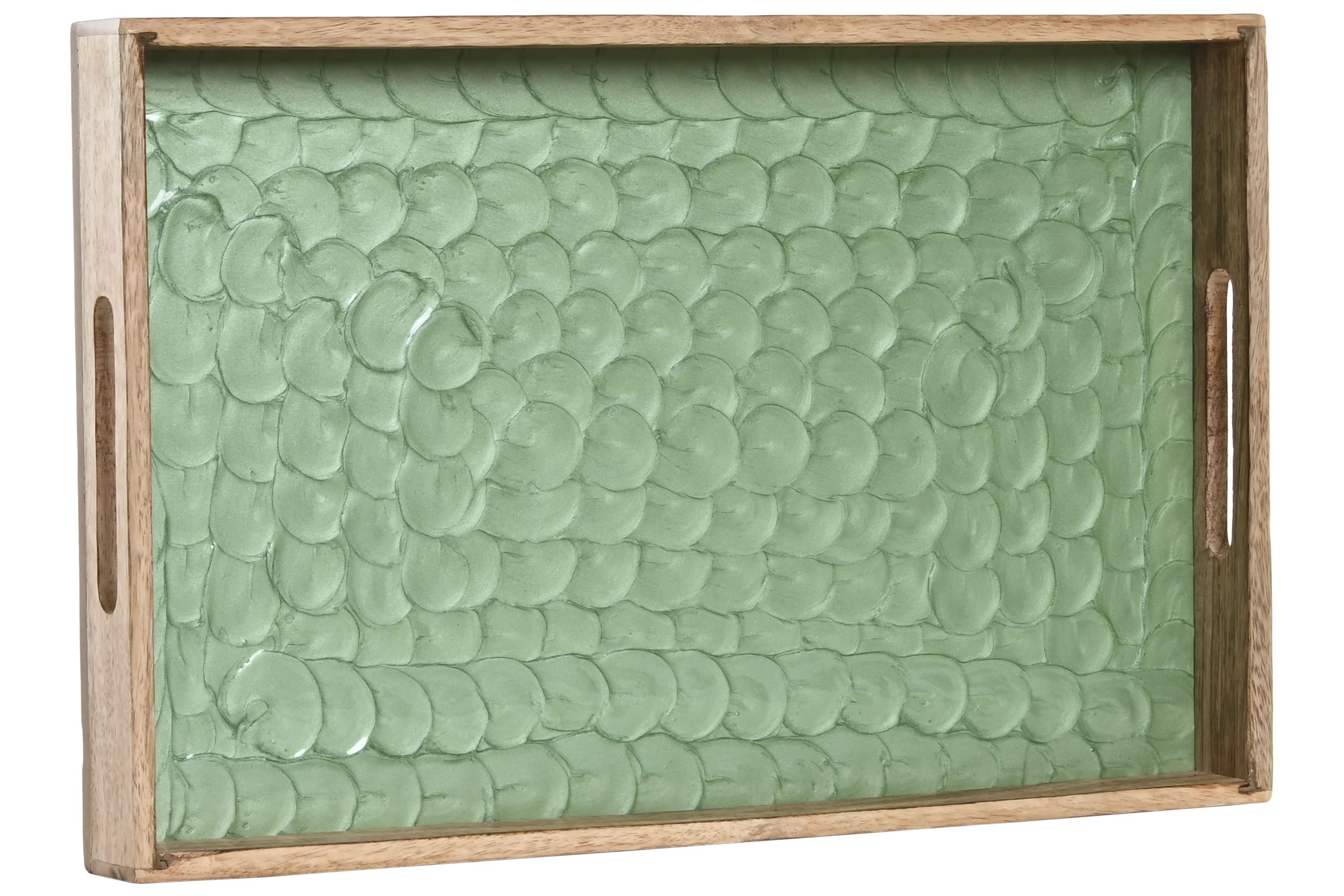 BANDEJA MANGO 43,5X27X4,5 LACADO VERDE