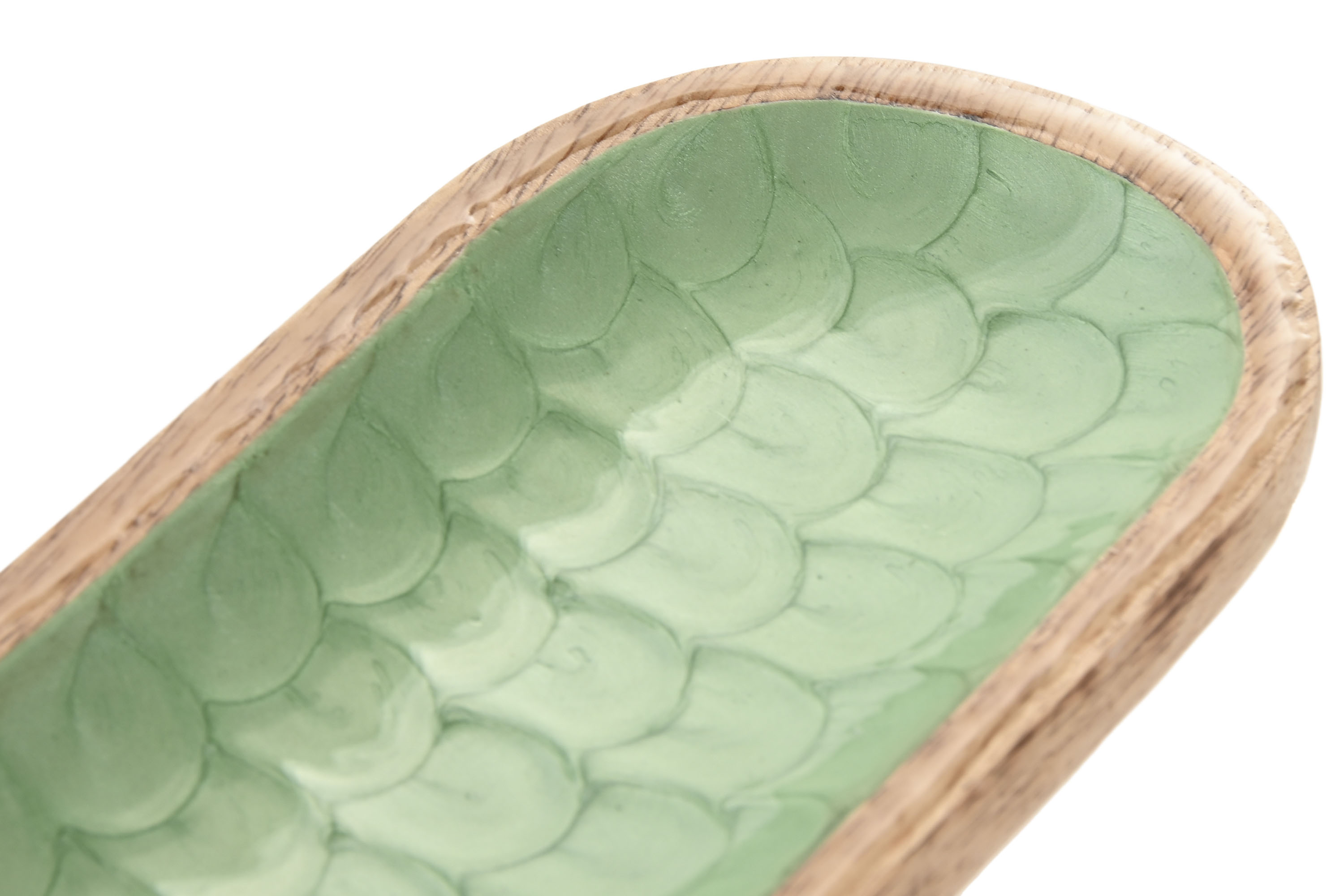 BANDEJA MANGO 30X10X2,5 LACADO VERDE 2