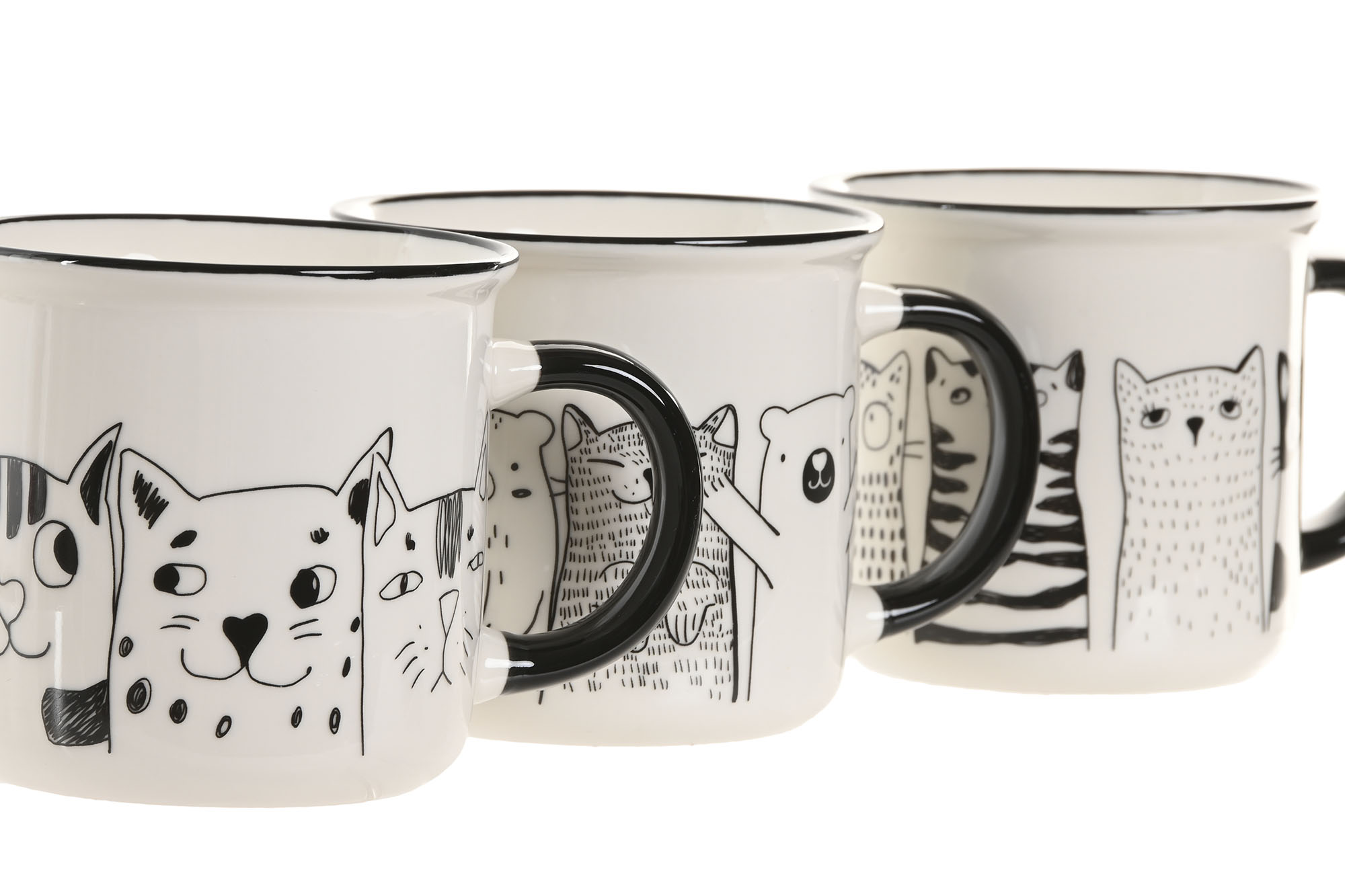 MUG PORCELANA 13X9X10,5 480ML GATO OSO 2