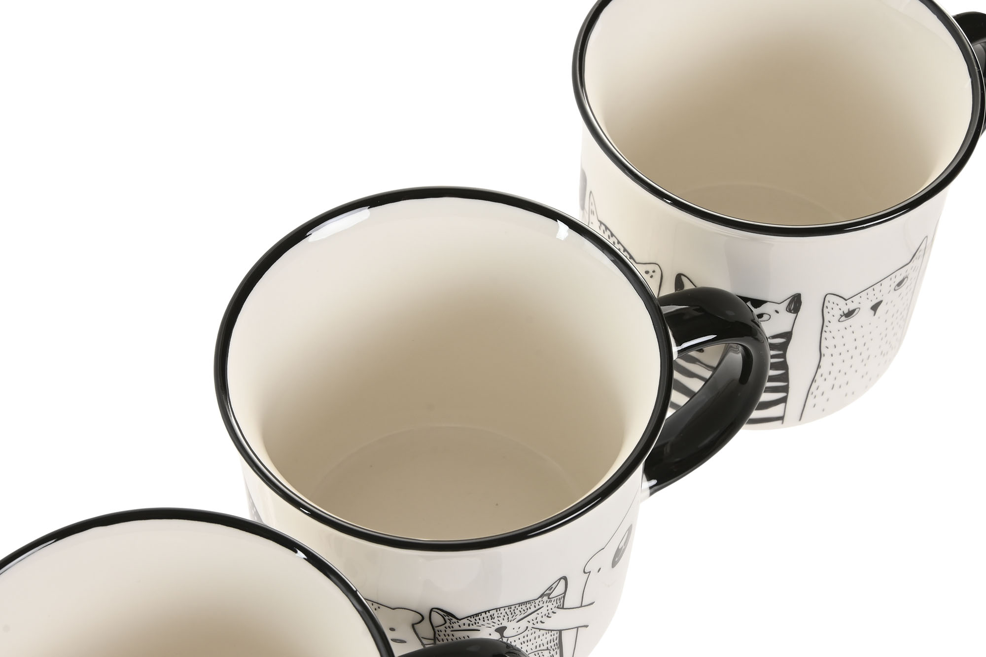 MUG PORCELANA 13X9X10,5 480ML GATO OSO 3