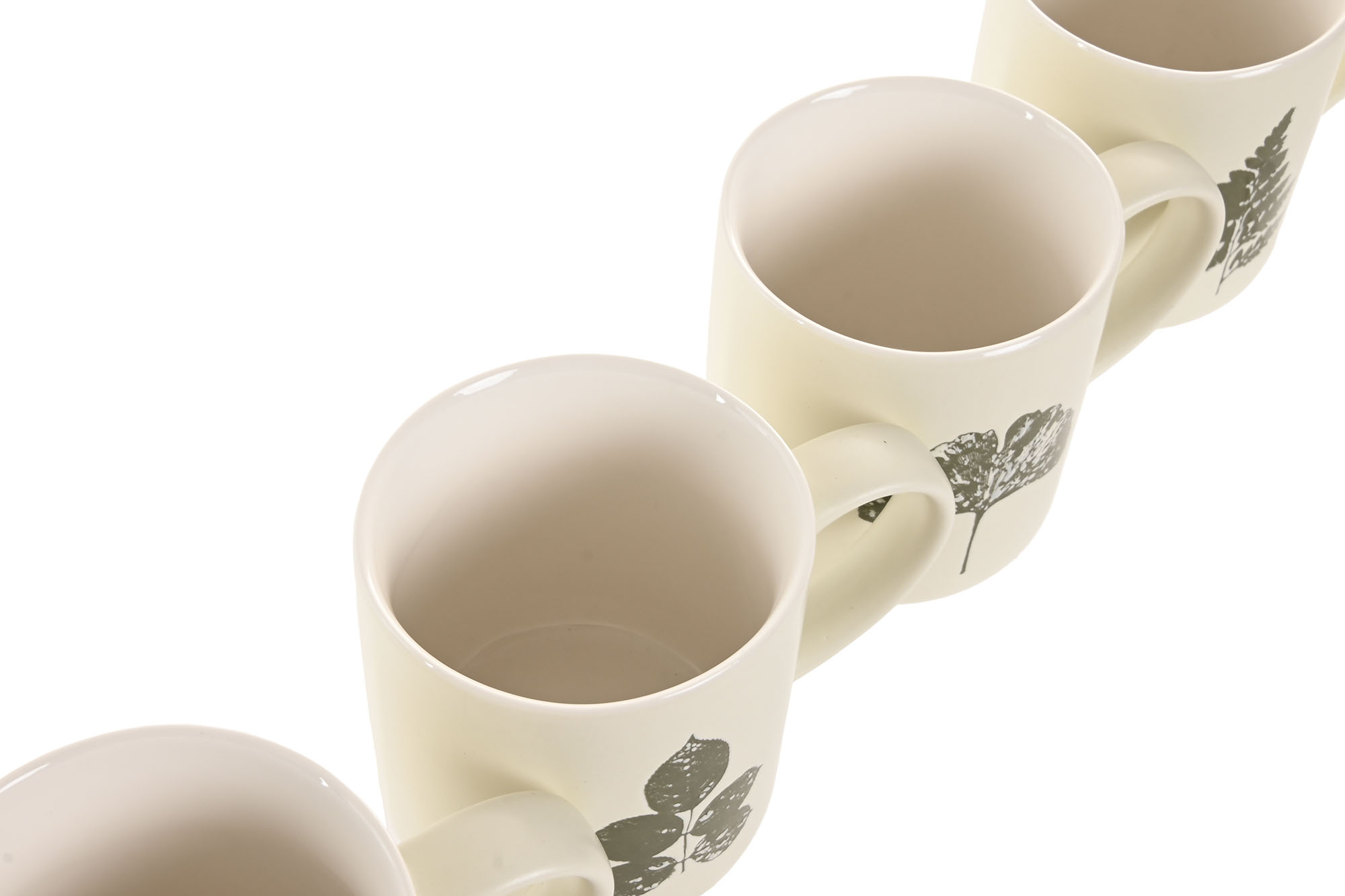 MUG PORCELANA 13X9X10,5 480ML HOJA PINO 2