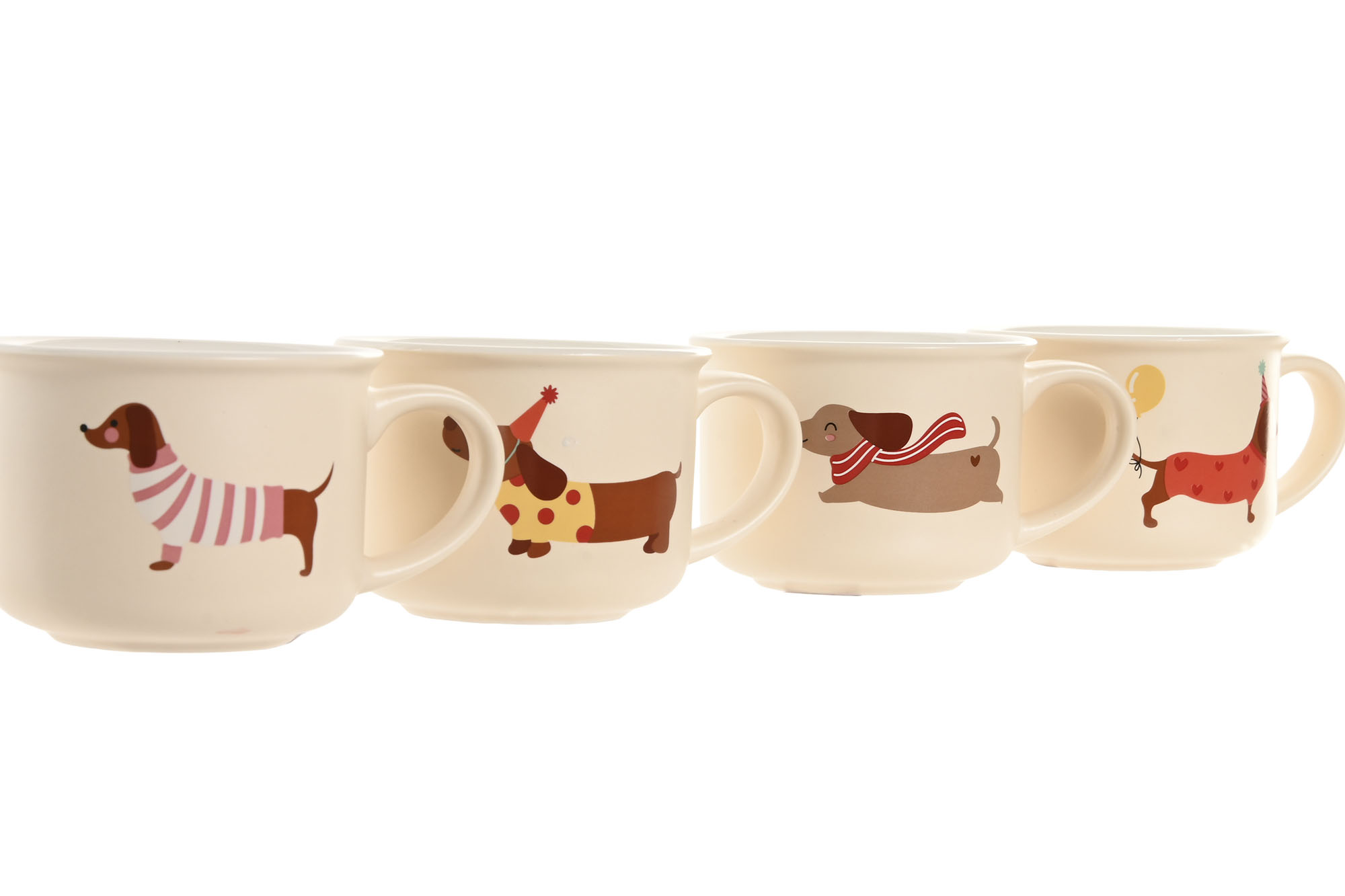MUG PORCELANA 19X9X6.6CM 250ML PERRO BUFANDA 2