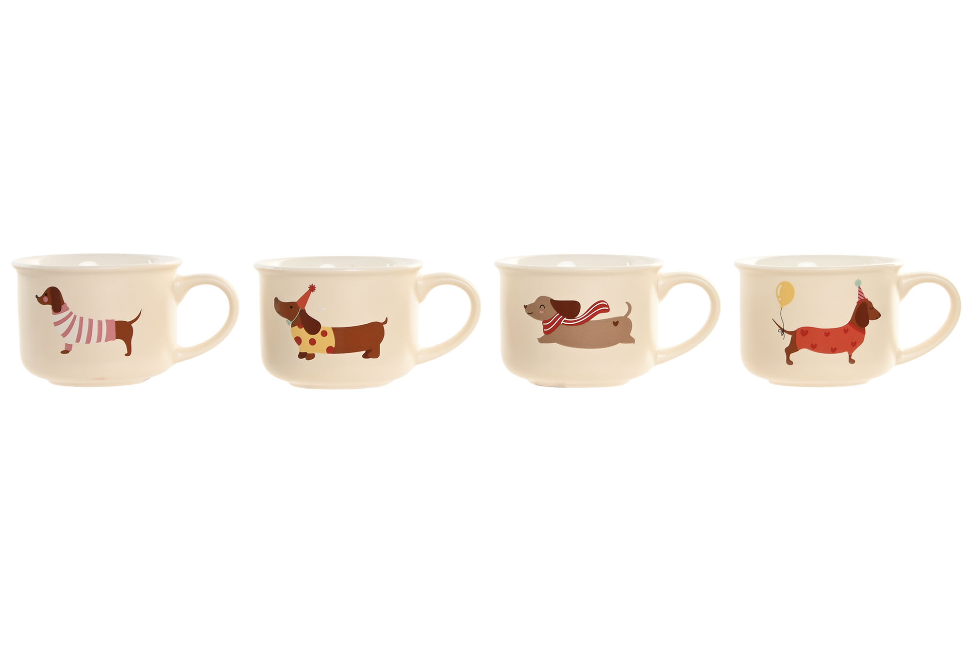 MUG PORCELANA 19X9X6.6CM 250ML PERRO BUFANDA