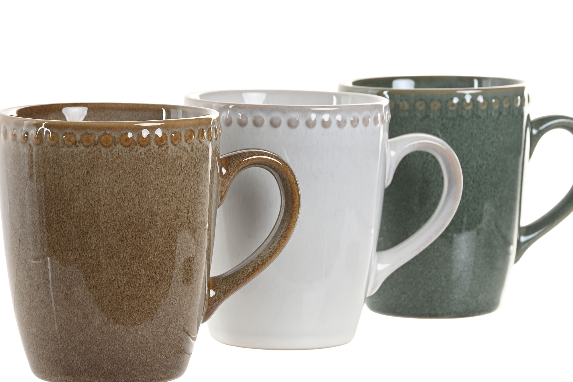 MUG GRES ESMALTADO 12X8,5X10 350ML VERDE 2