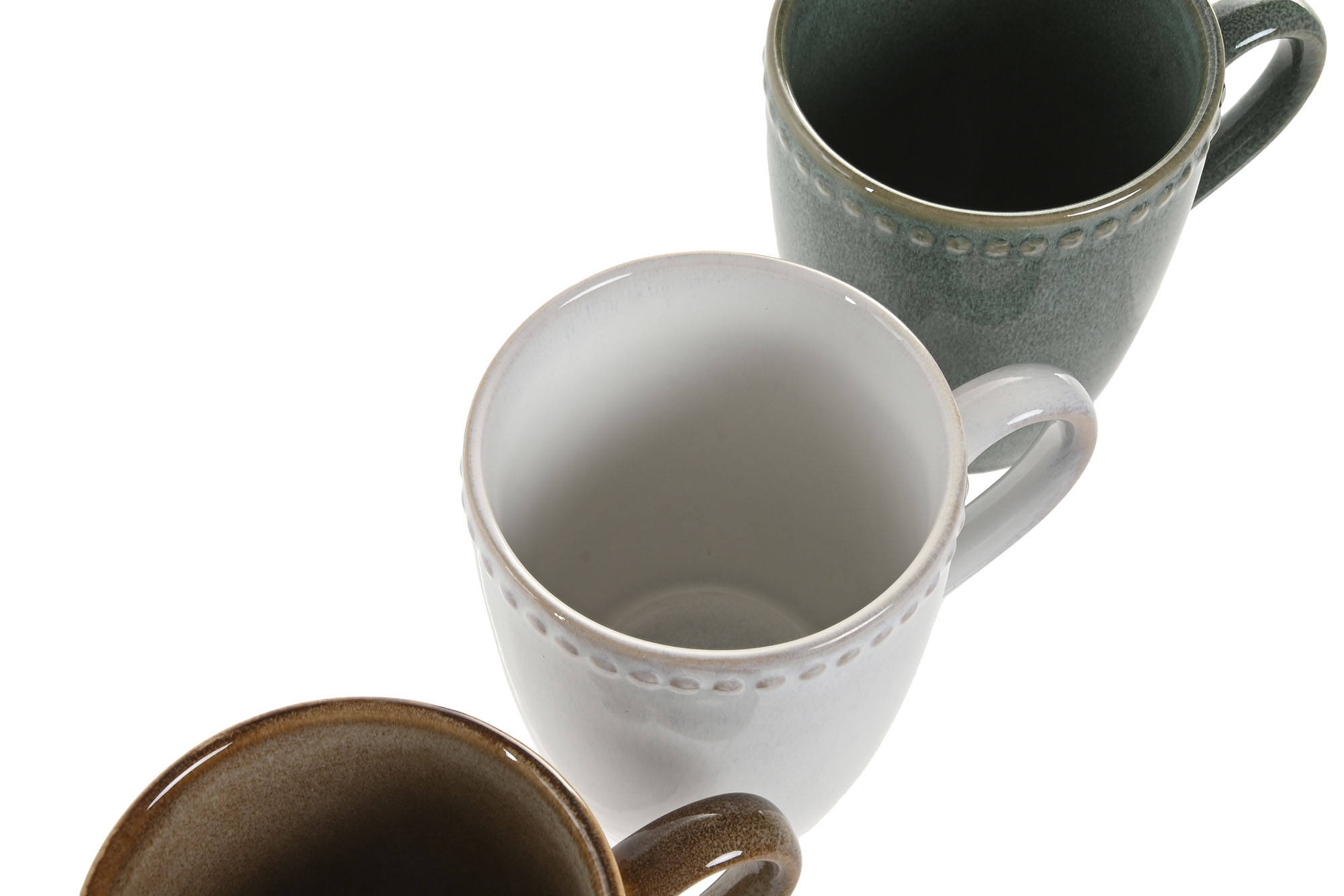 MUG GRES ESMALTADO 12X8,5X10 350ML VERDE 3