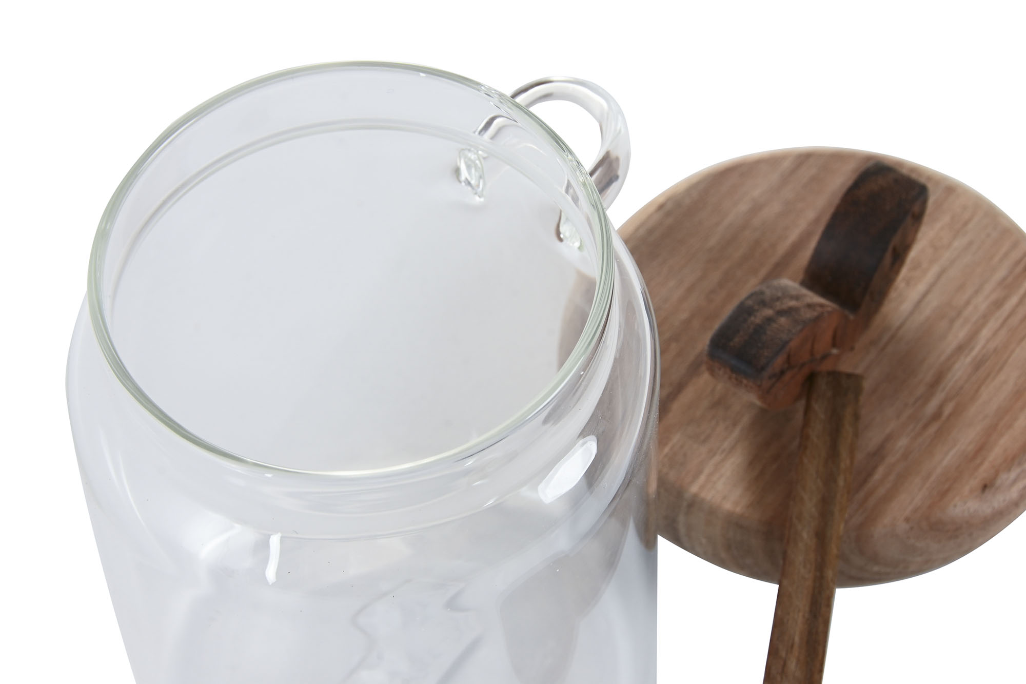 BOTE CRISTAL ACACIA 11X9X15,5 600ML CUCHARA 3