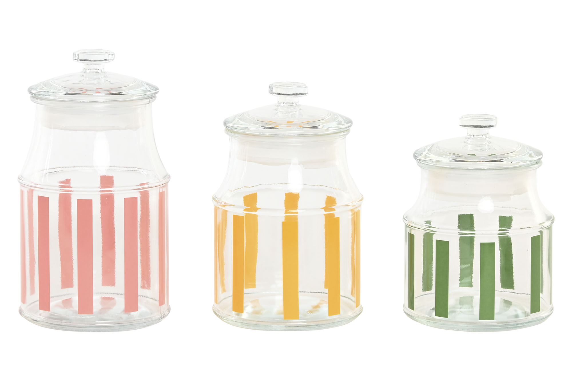 BOTE SET 3 CRISTAL 11,6X11,6X20,6 1.2L/1L/ RAYAS