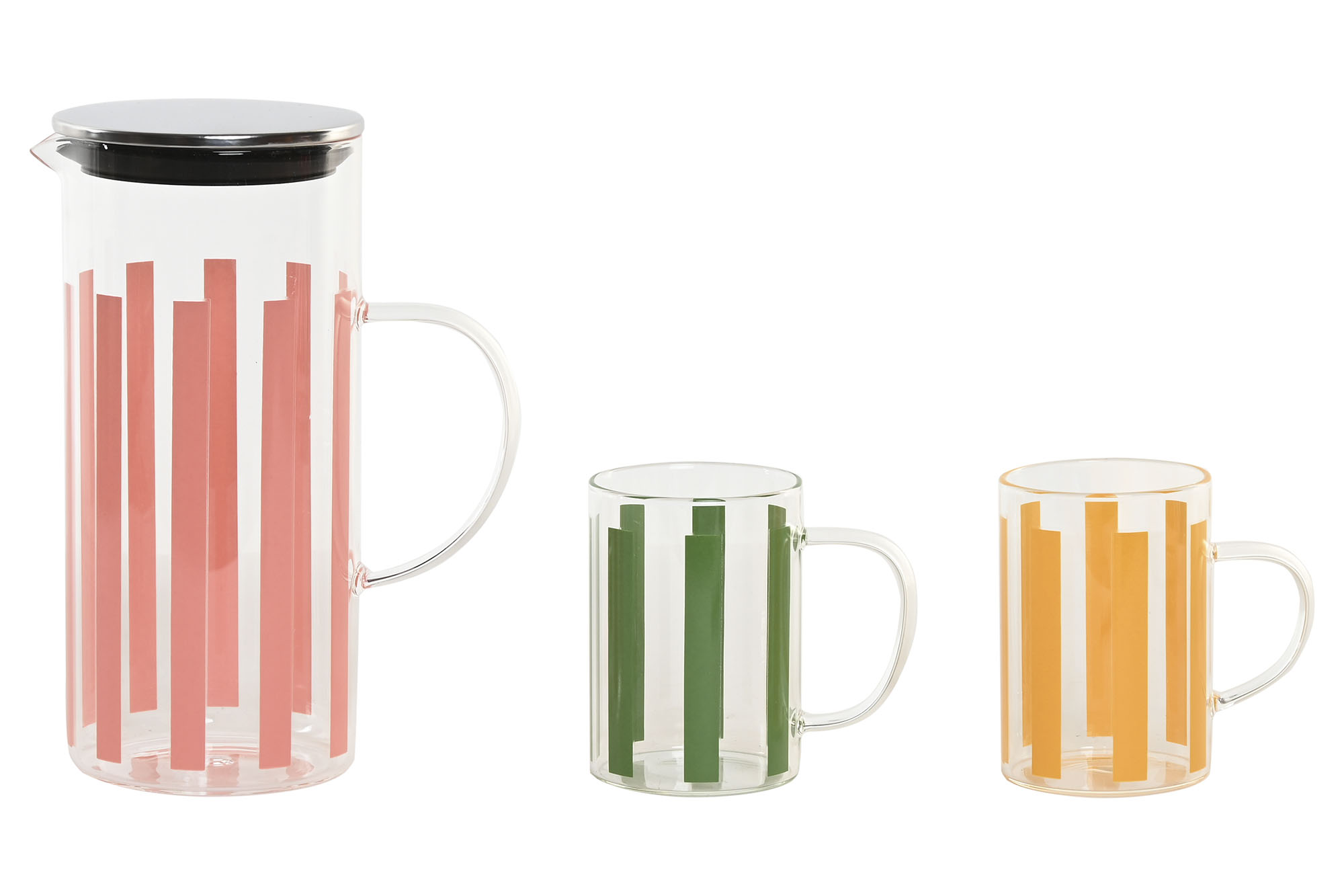 JARRA SET 3 CRISTAL INOX 17X10X22,5 1.2L - 3 RAYAS