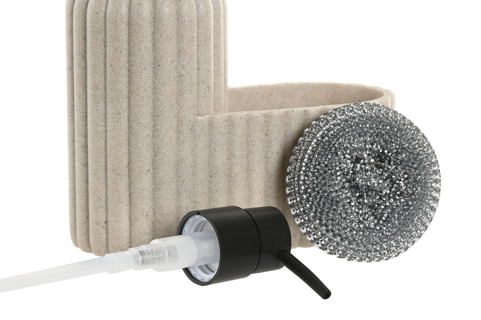 DOSIFICADOR RESINA ABS 17X8X19 ESTROPAJO BEIGE 2