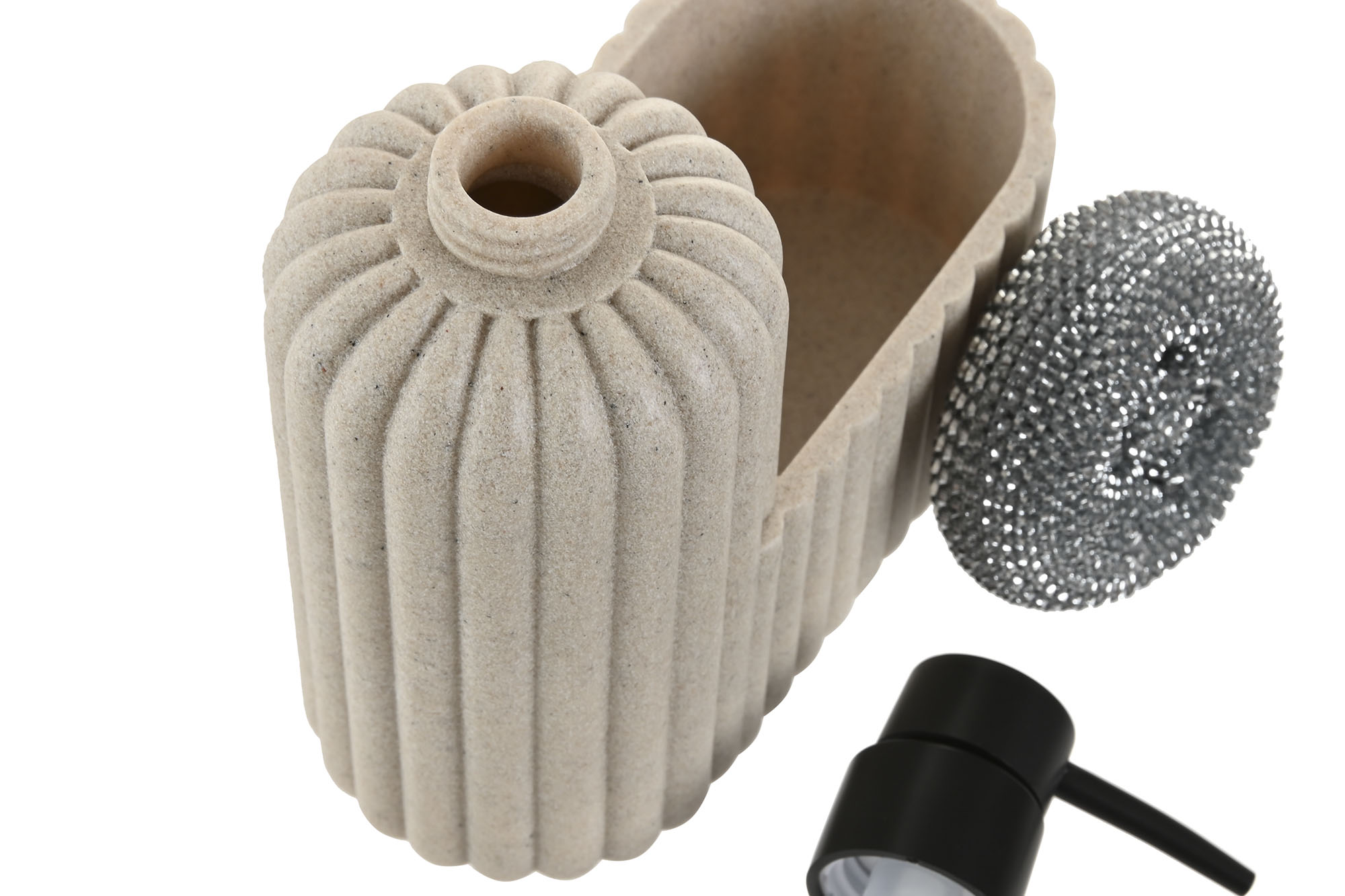 DOSIFICADOR RESINA ABS 17X8X19 ESTROPAJO BEIGE 3