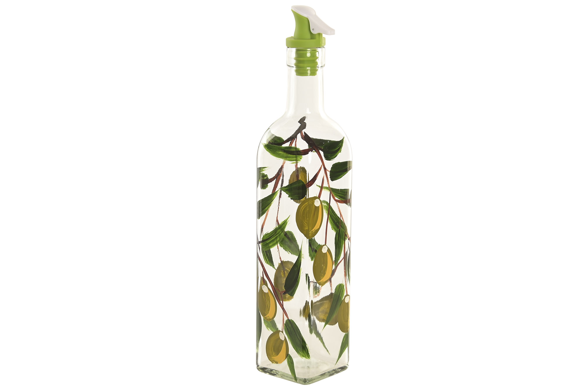 ACEITERA CRISTAL PP 6X6X29 500ML OLIVO IMPRESO
