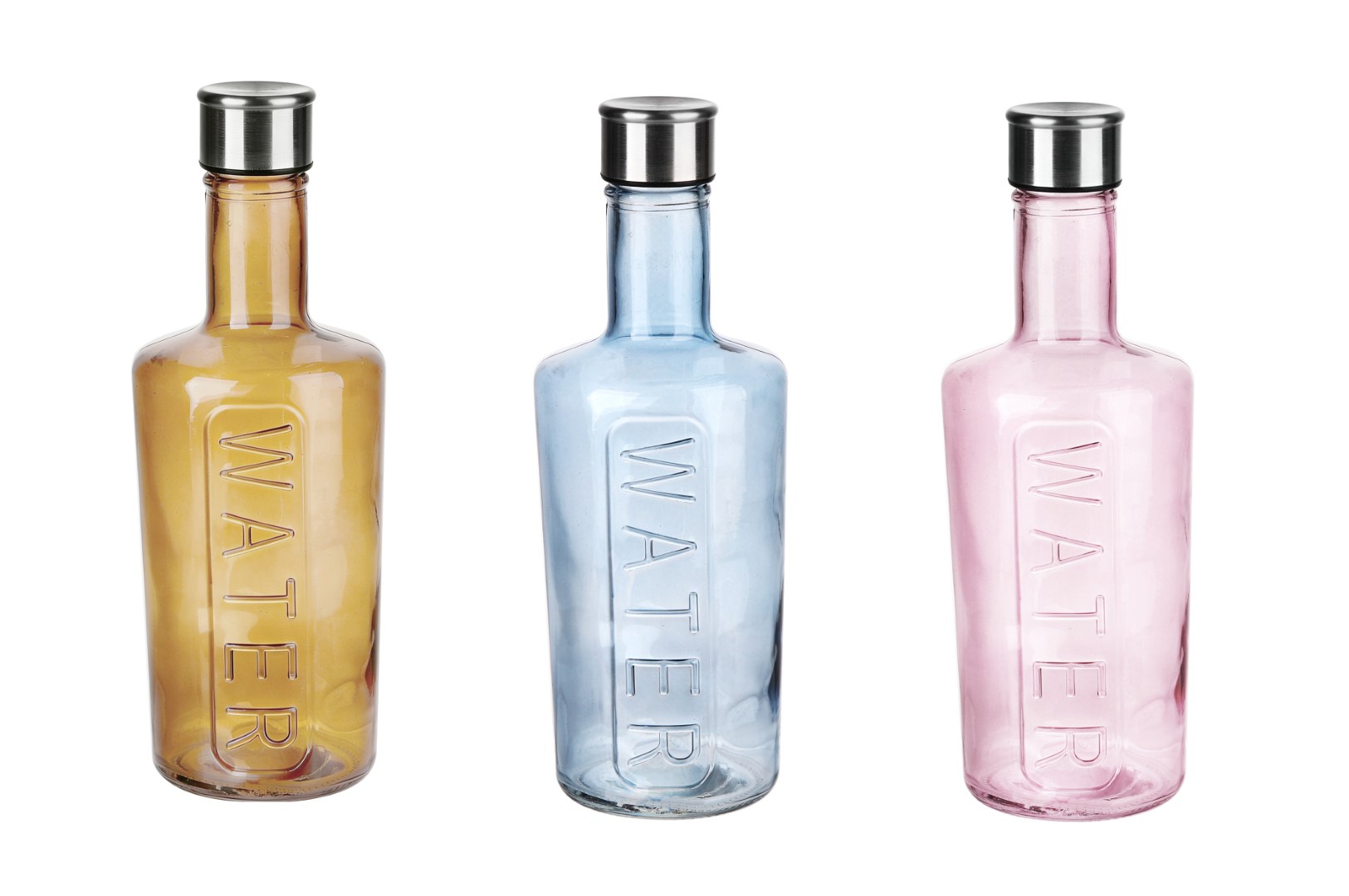 BOTELLA CRISTAL INOX 8X8X26,5 1L WATER AZUL