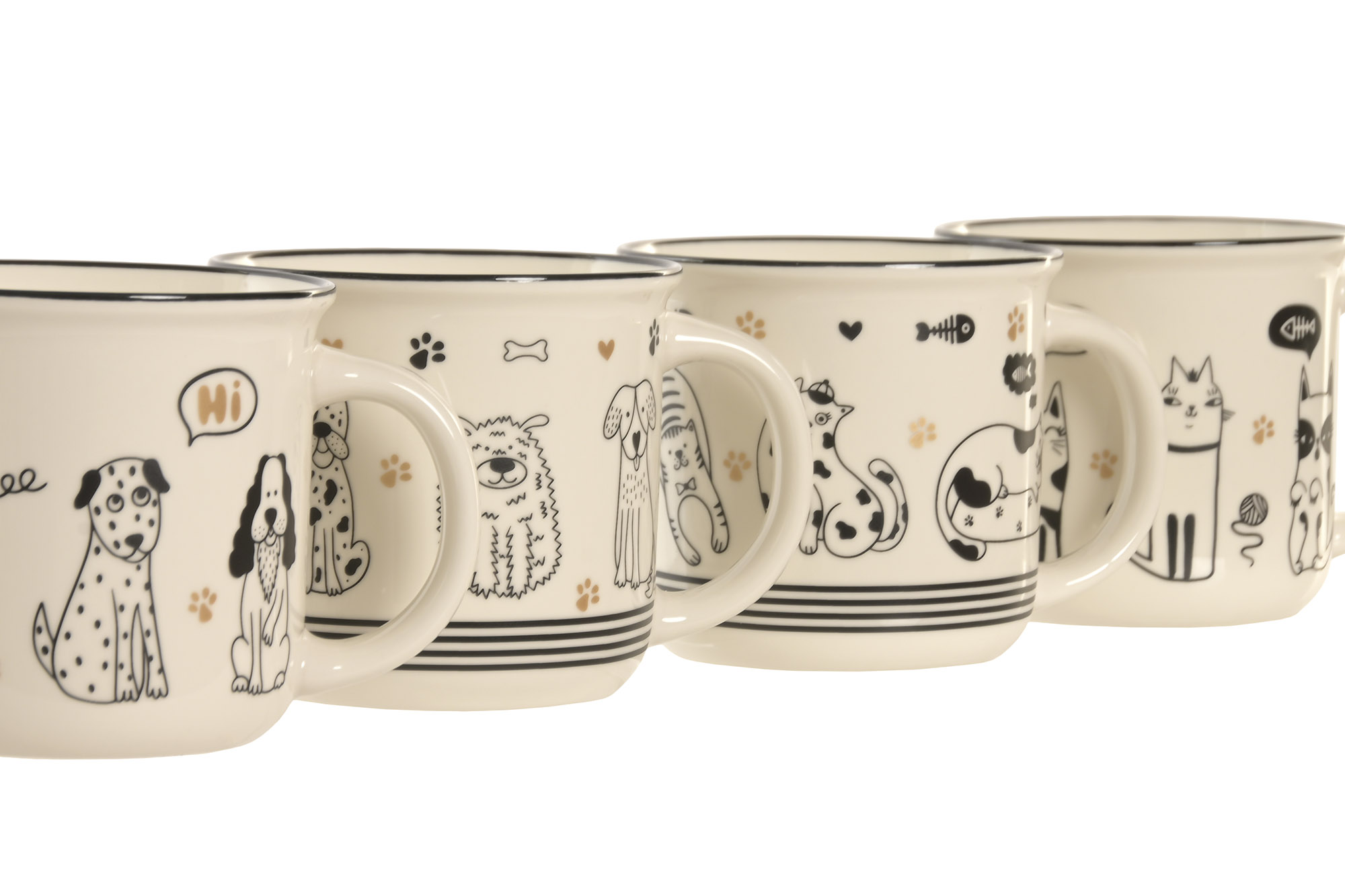 MUG PORCELANA 12,5X9,5X9 340ML GATOS RAYAS 3