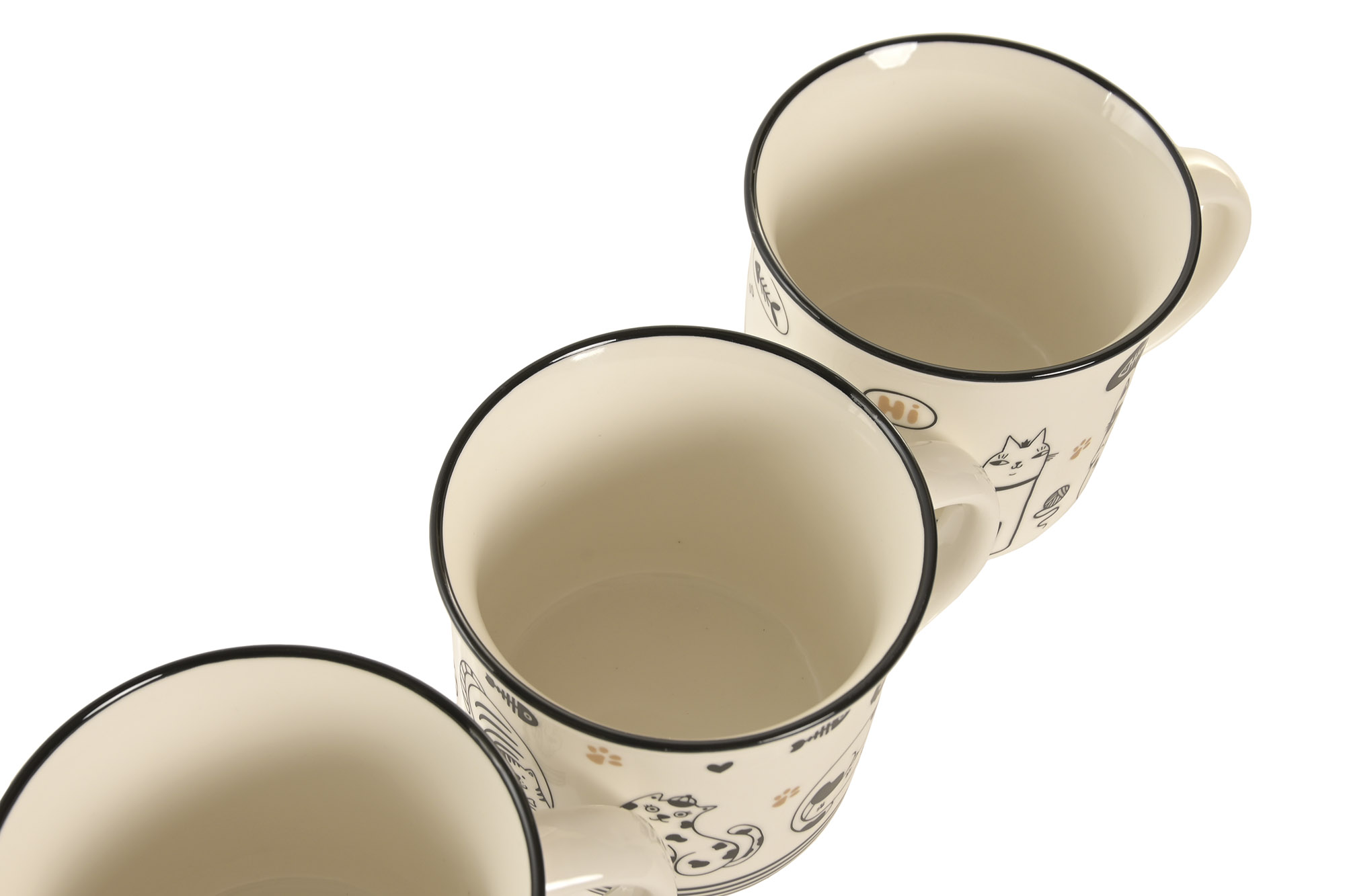 MUG PORCELANA 12,5X9,5X9 340ML PERROS RAYAS 2