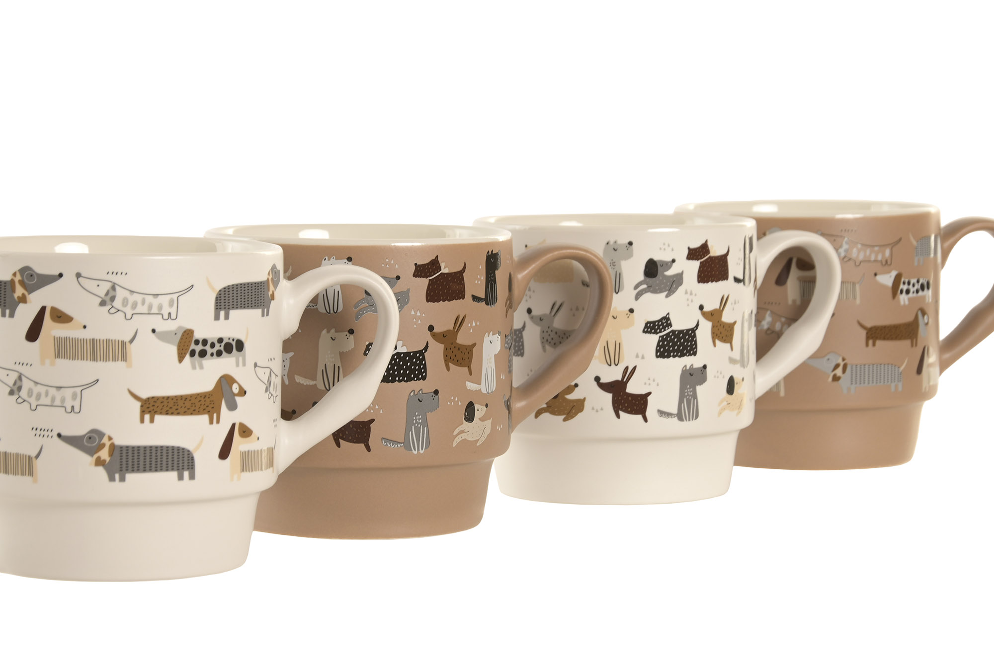 MUG PORCELANA 12X8,5X8,2 300ML PERROS BLANCA 2