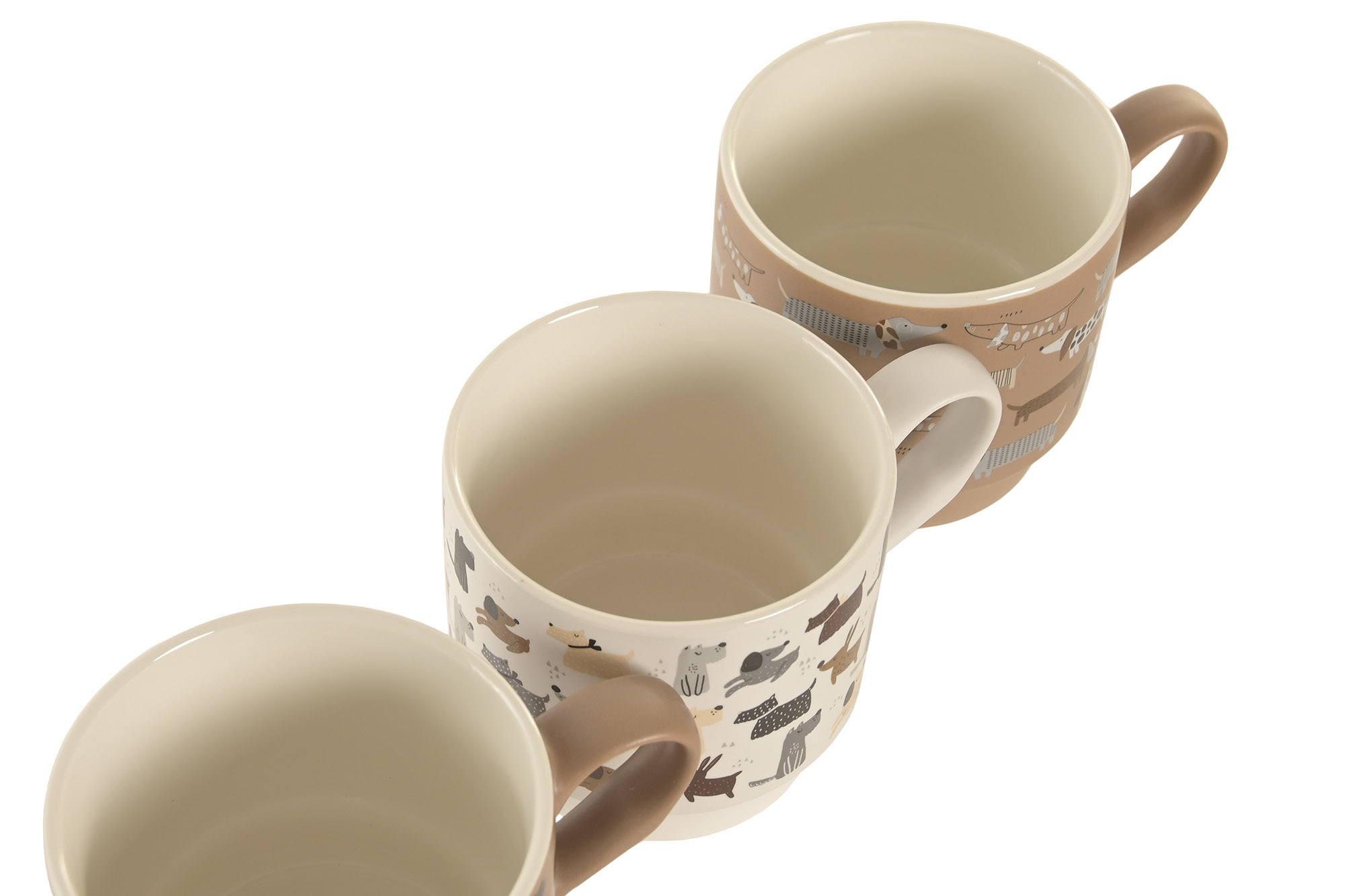 MUG PORCELANA 12X8,5X8,2 300ML PERROS BEIGE 3