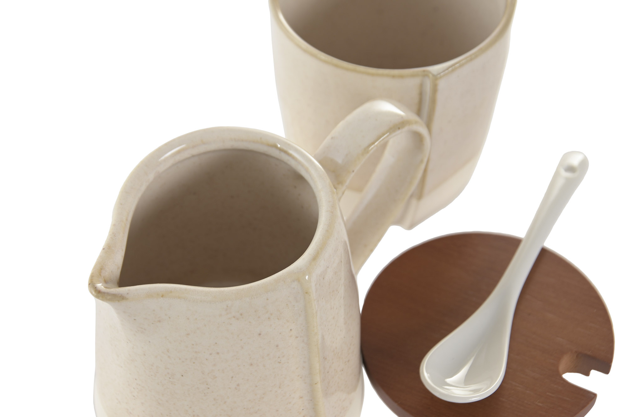 AZUCARERO SET 2 GRES ACACIA 9,5X8X11 LECHERA BEIGE 3