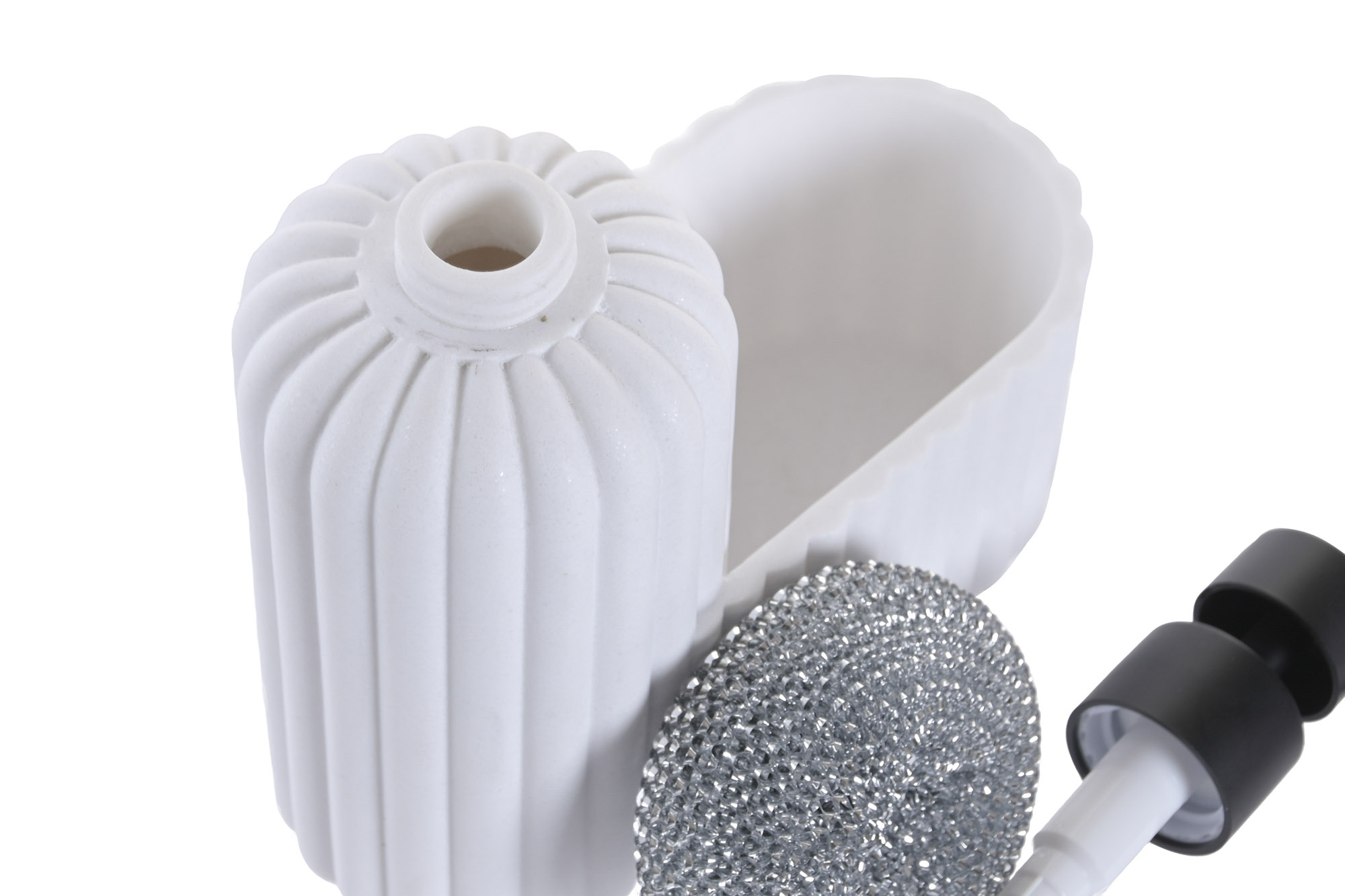 DOSIFICADOR RESINA ABS 17X8X19 ESTROPAJO BLANCO 3