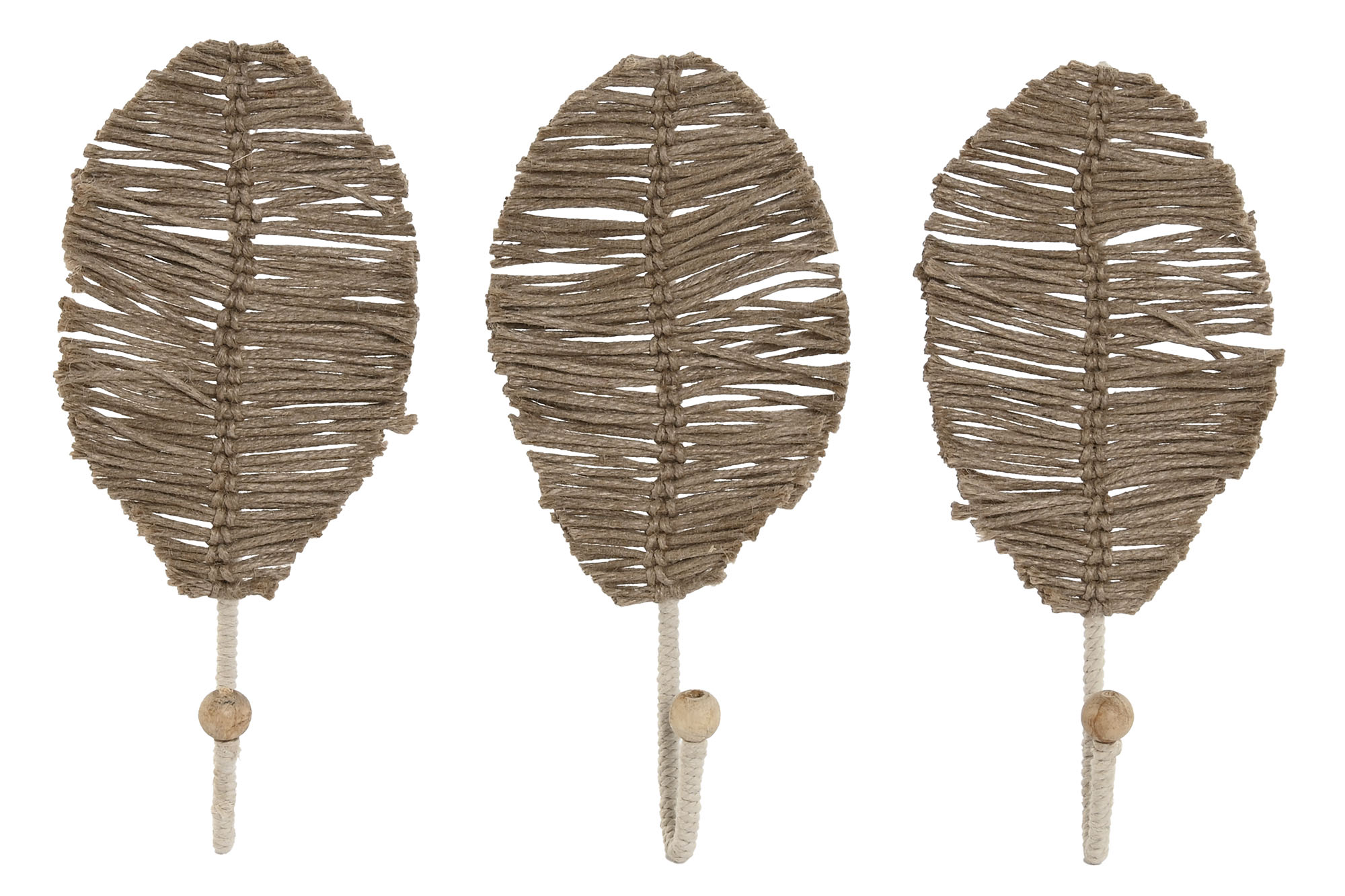 PERCHERO PARED SET 3 YUTE METAL 12X4X26 HOJA