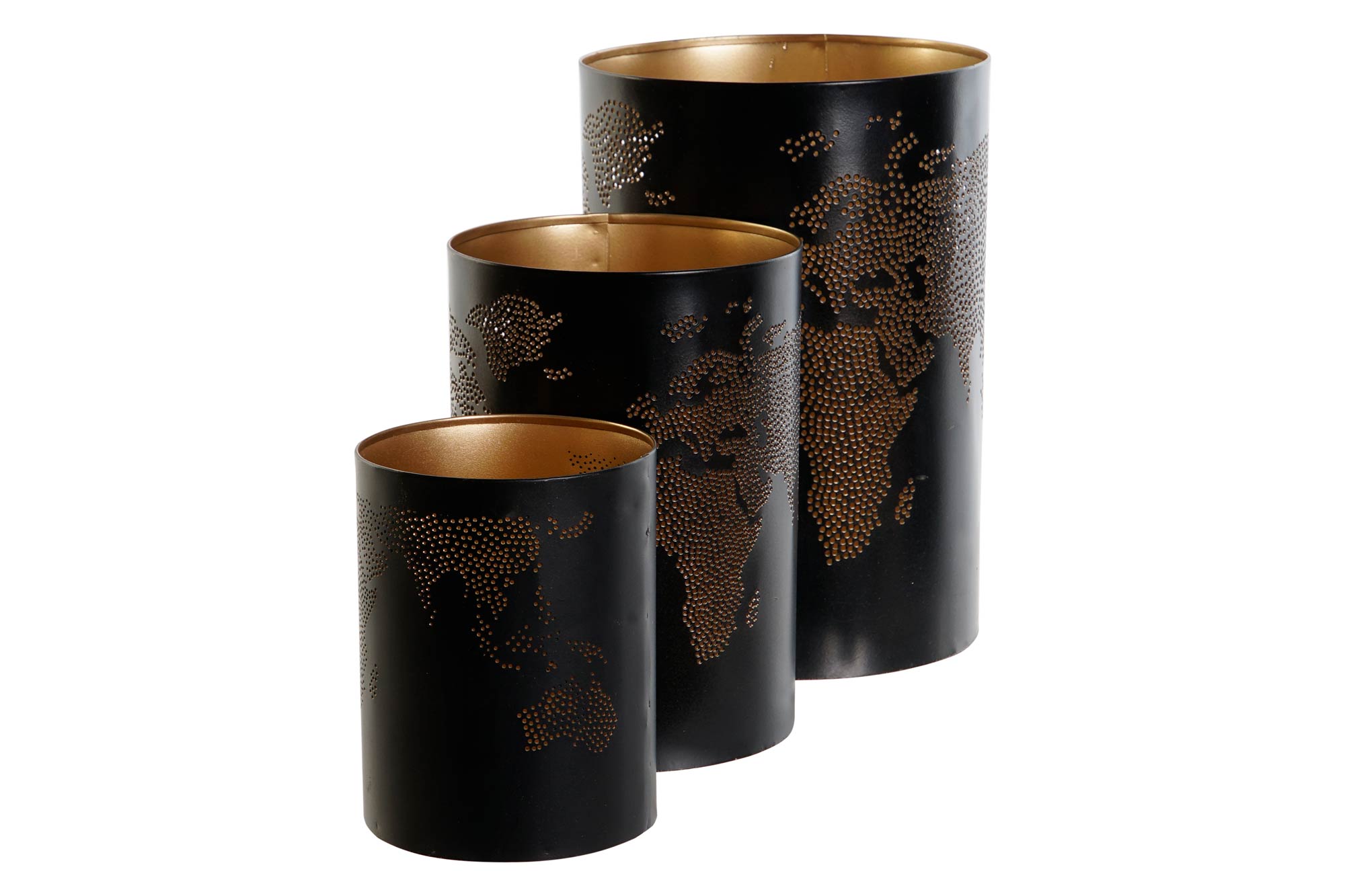 PORTAVELA METAL 10X10X12,5CM DORADO BLANCO 2