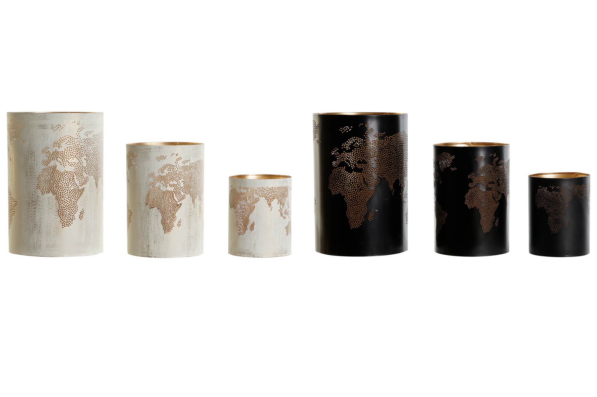 PORTAVELA METAL 10X10X12,5CM DORADO NEGRO