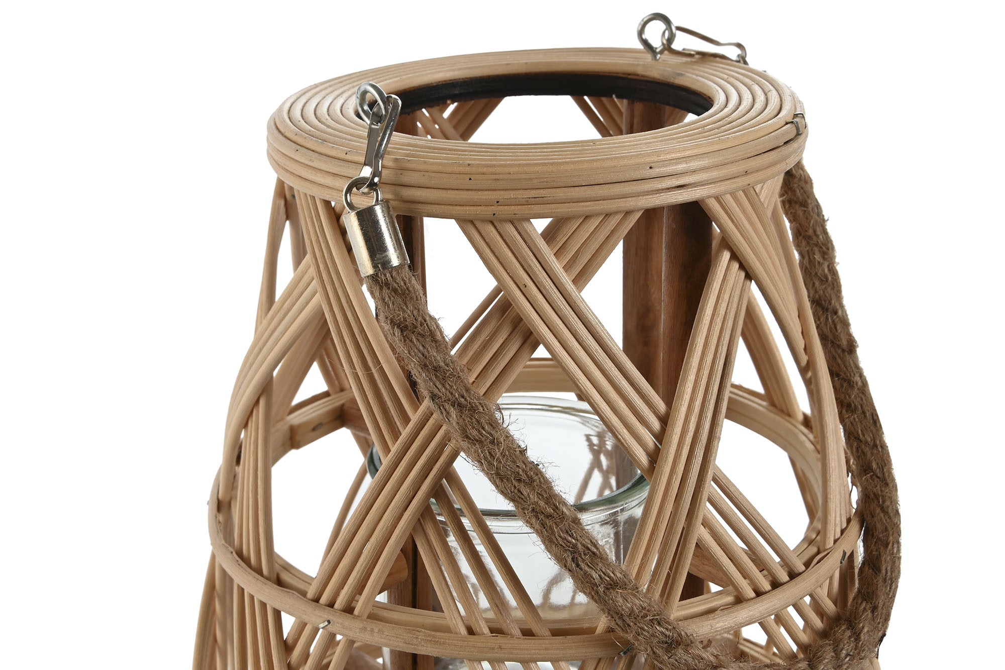 PORTAVELA RATAN CRISTAL 26X26X37CM NATURAL 3