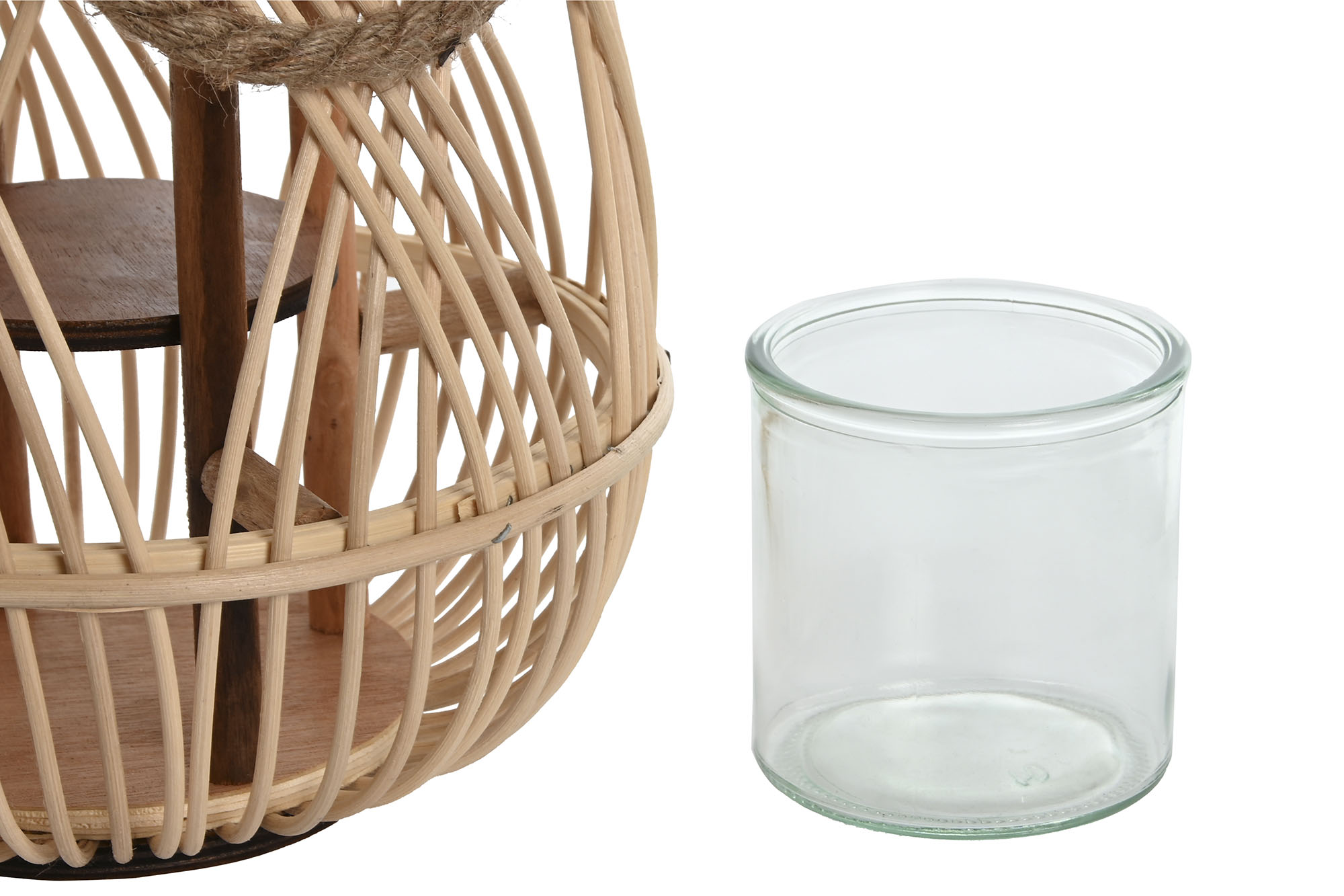 PORTAVELA RATAN CRISTAL 26X26X37CM NATURAL 4