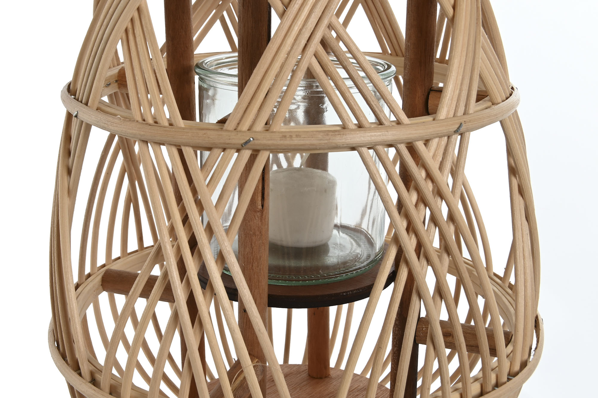 PORTAVELA RATAN CRISTAL 26X26X37CM NATURAL 6