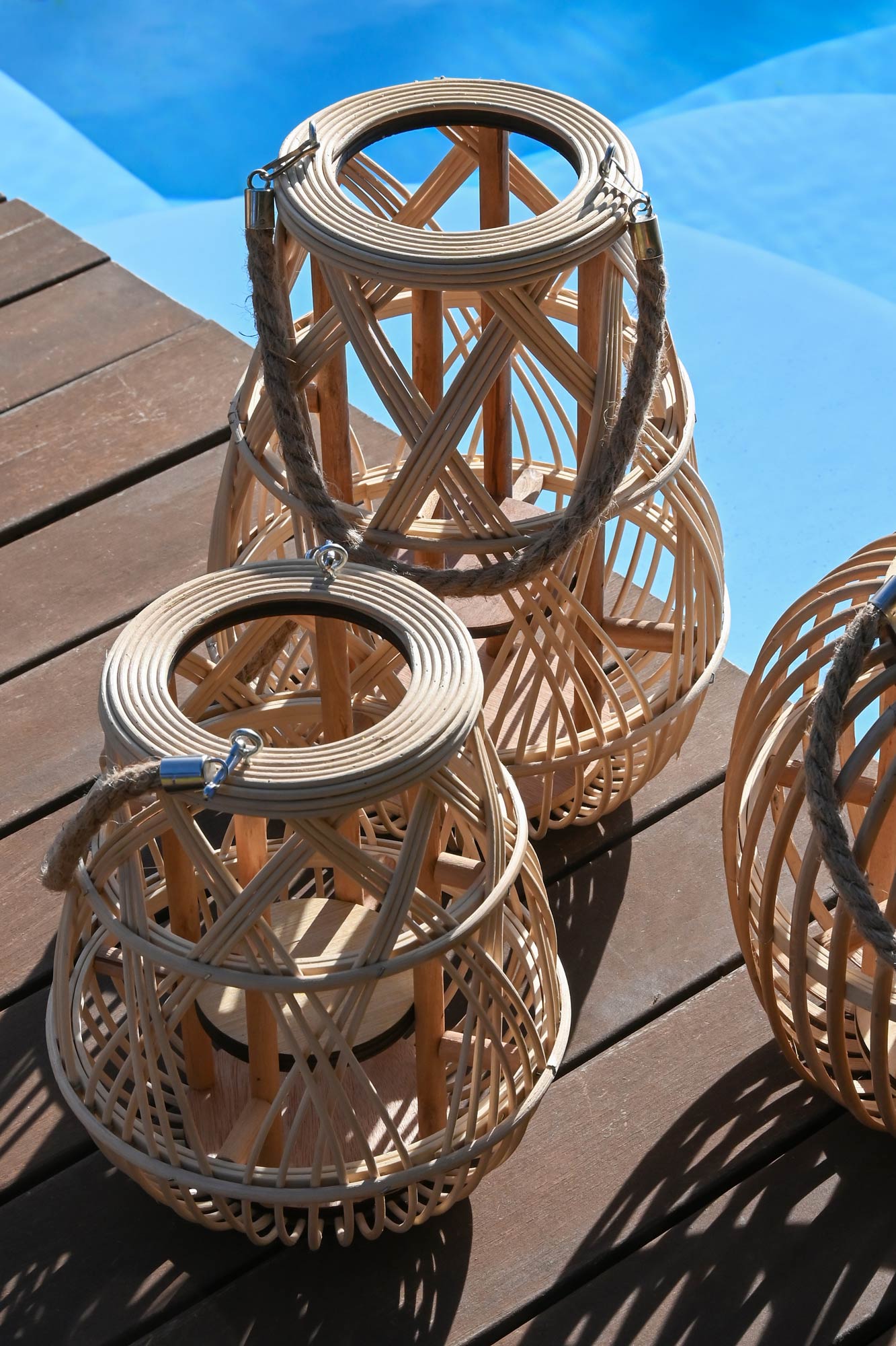 PORTAVELA RATAN CRISTAL 23X23X30CM NATURAL 2