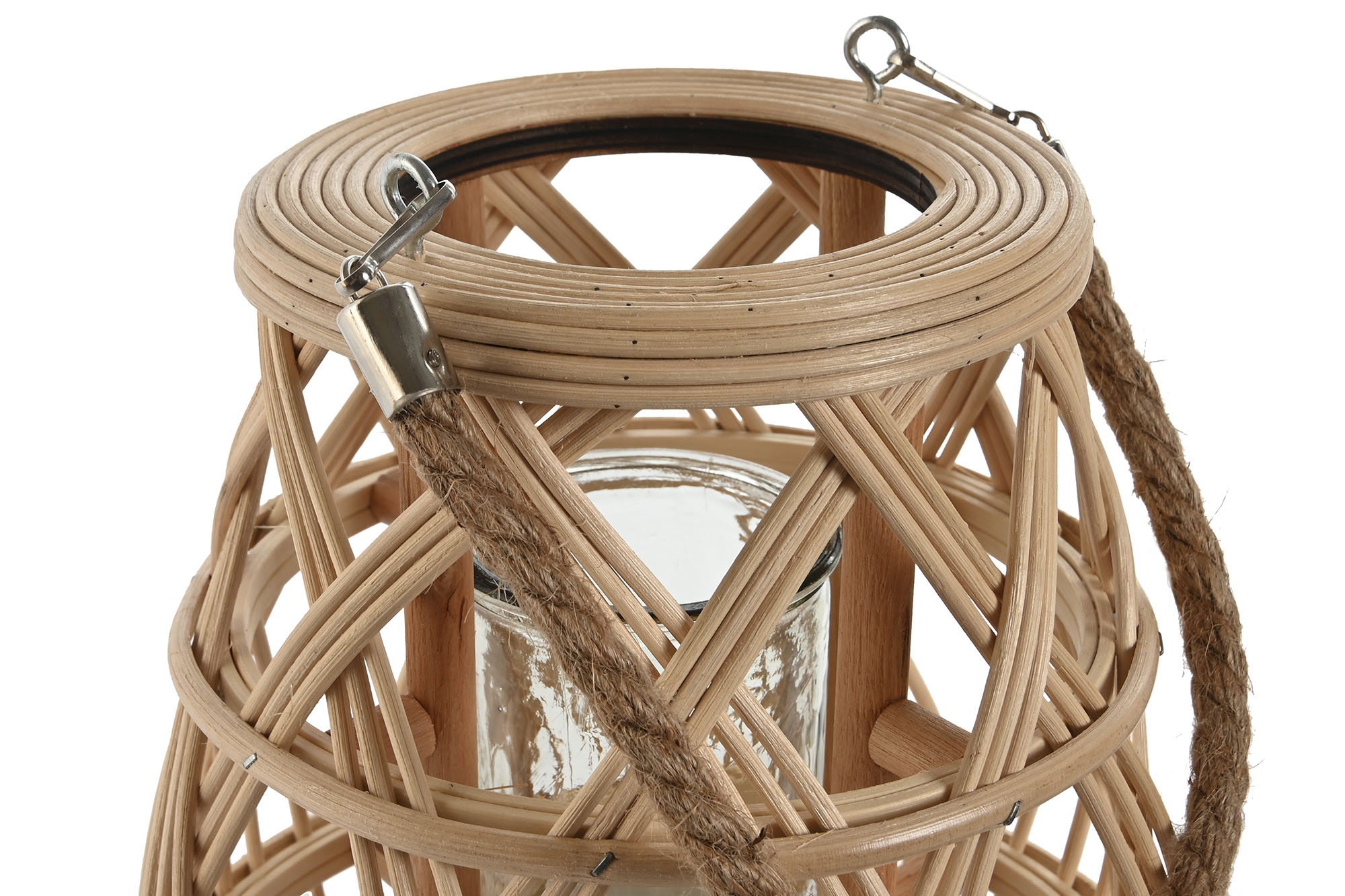 PORTAVELA RATAN CRISTAL 23X23X30CM NATURAL 3