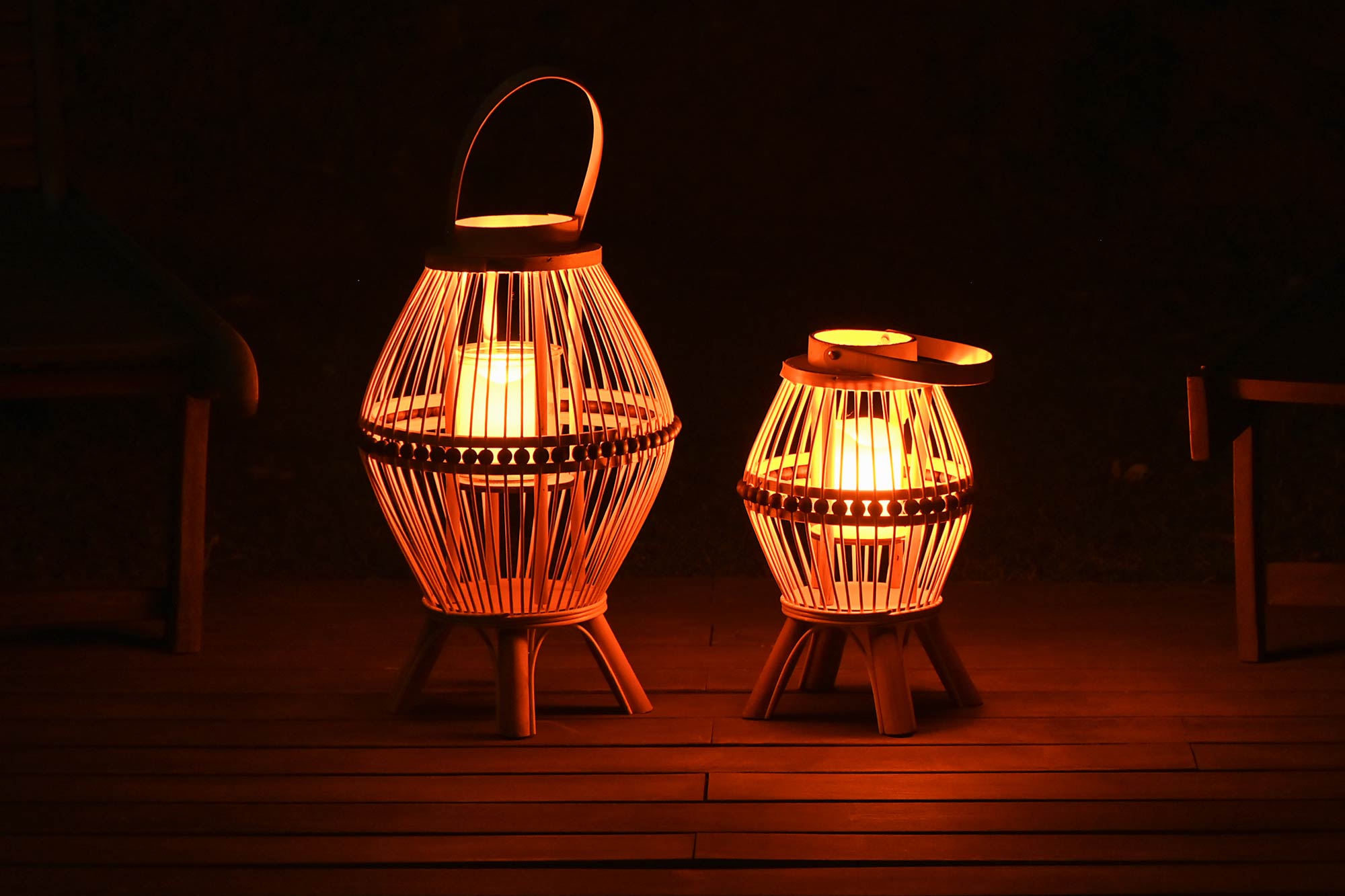 PORTAVELA RATAN CRISTAL 21X21X35CM NATURAL