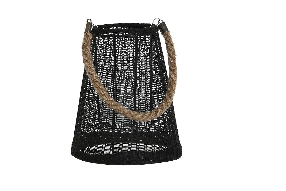PORTAVELA POLIESTER CRISTAL 19X19X22 NEGRO