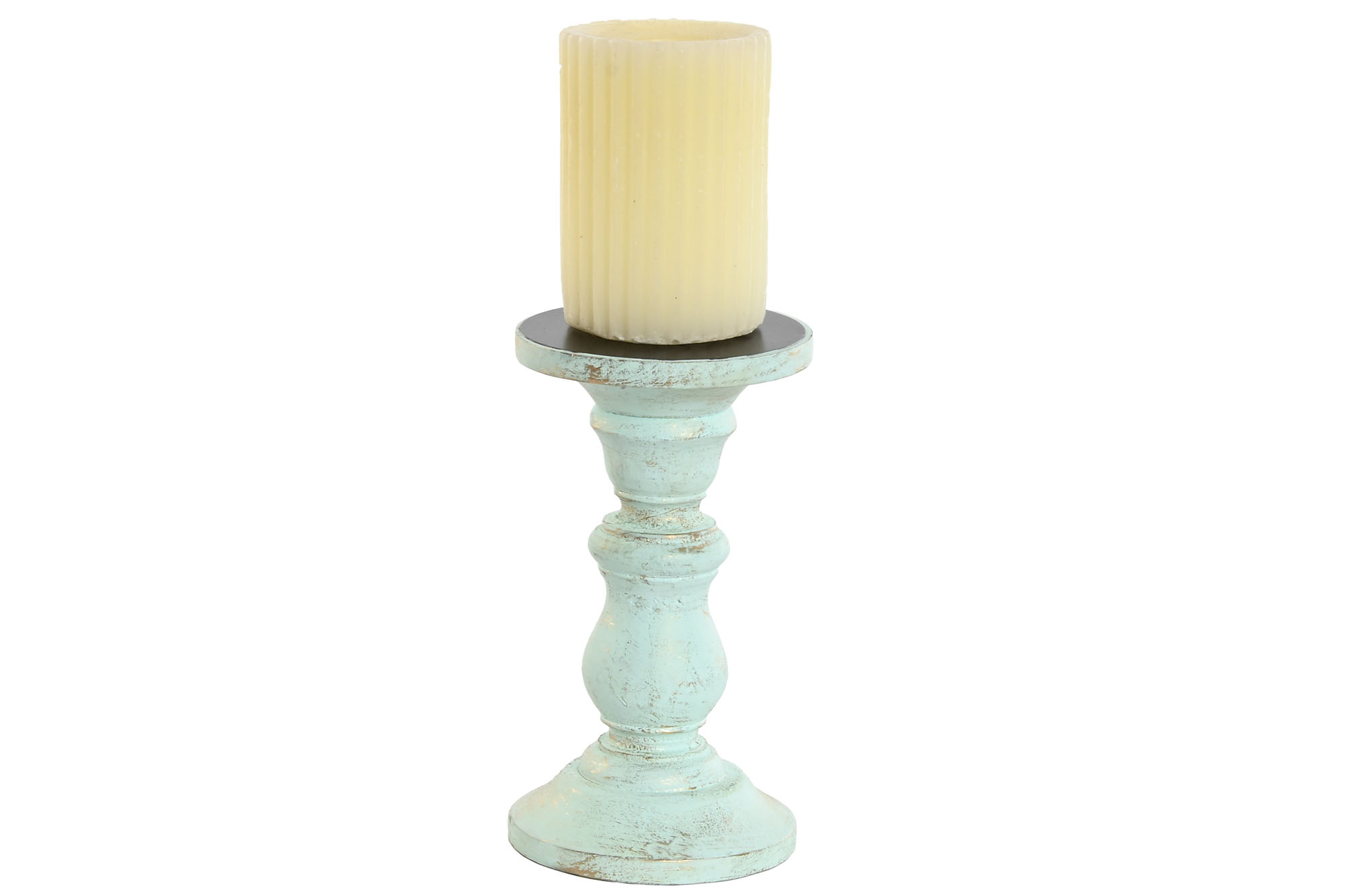 CANDELABRO MANGO METAL 10X10X18 DESGASTADO SALMON 3