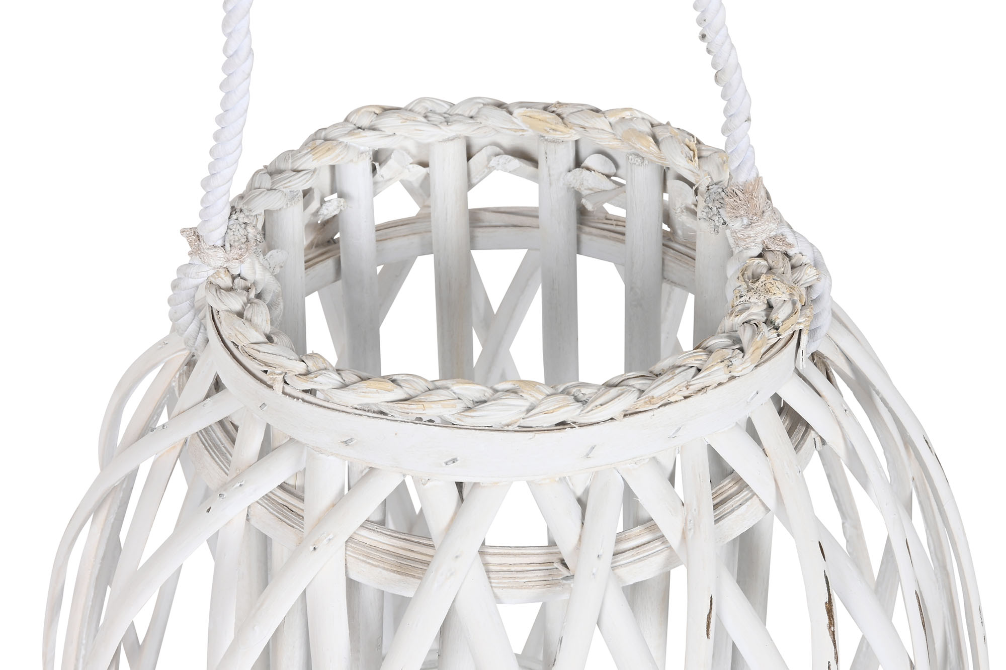 PORTAVELA MIMBRE CRISTAL 29X29X60 BLANCO 2