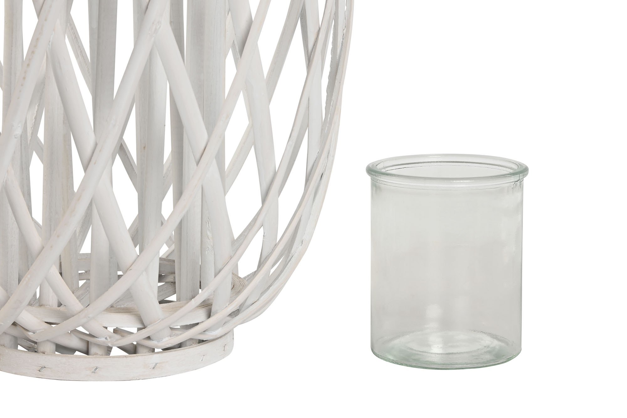 PORTAVELA MIMBRE CRISTAL 29X29X60 BLANCO 3