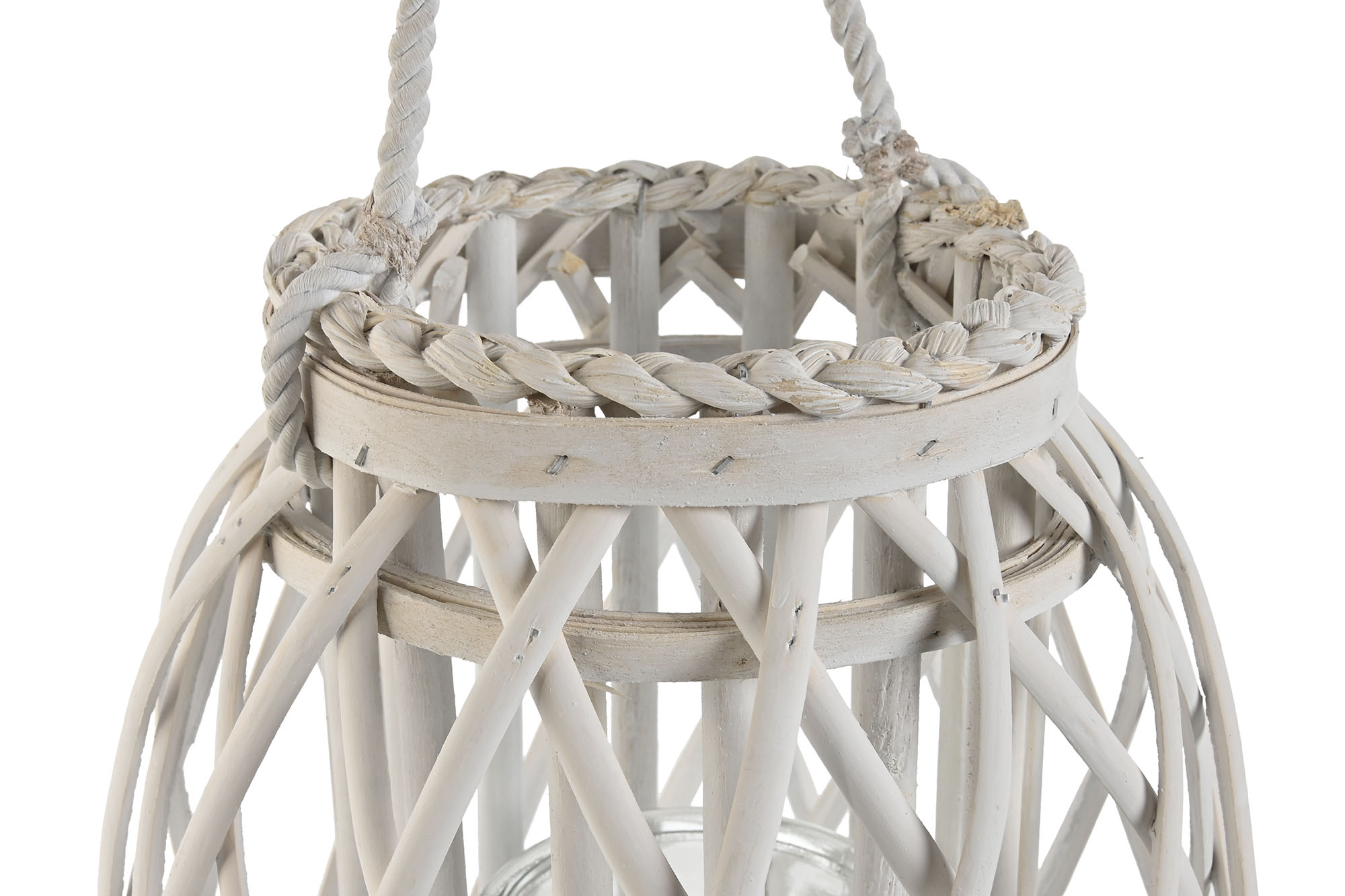 PORTAVELA MIMBRE CRISTAL 26X26X40 BLANCO 2