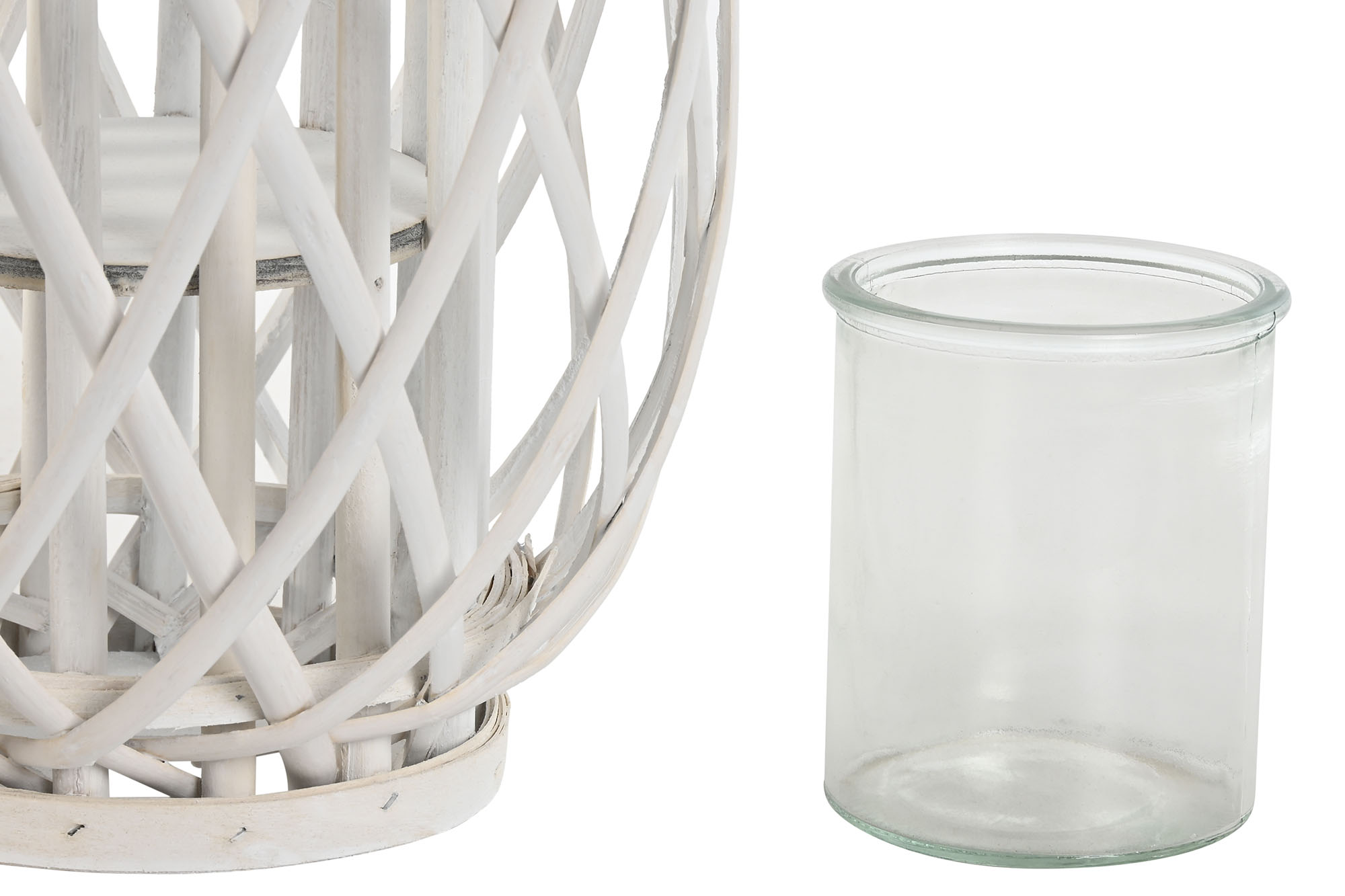 PORTAVELA MIMBRE CRISTAL 26X26X40 BLANCO 3