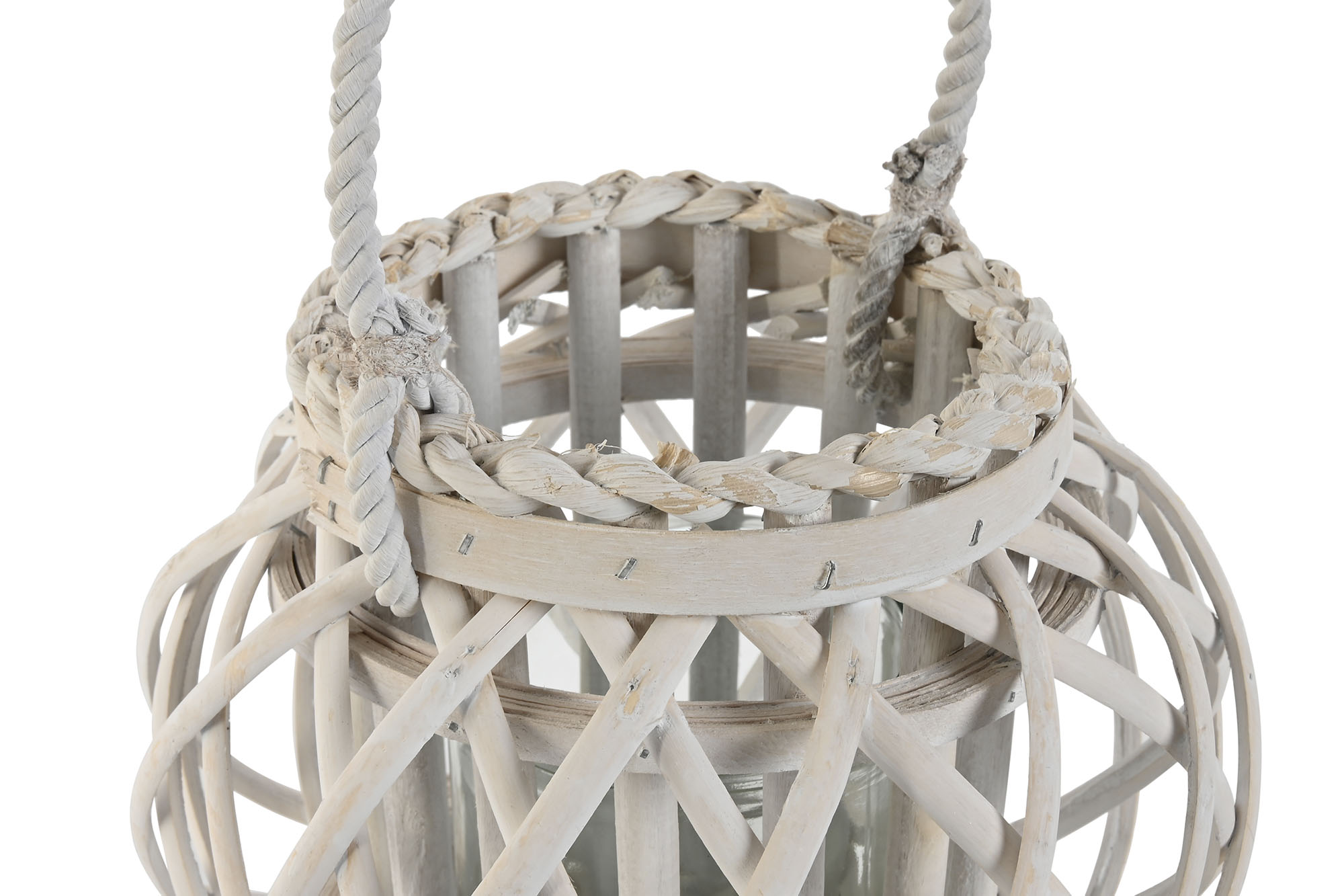 PORTAVELA MIMBRE CRISTAL 23X23X18 BLANCO 2