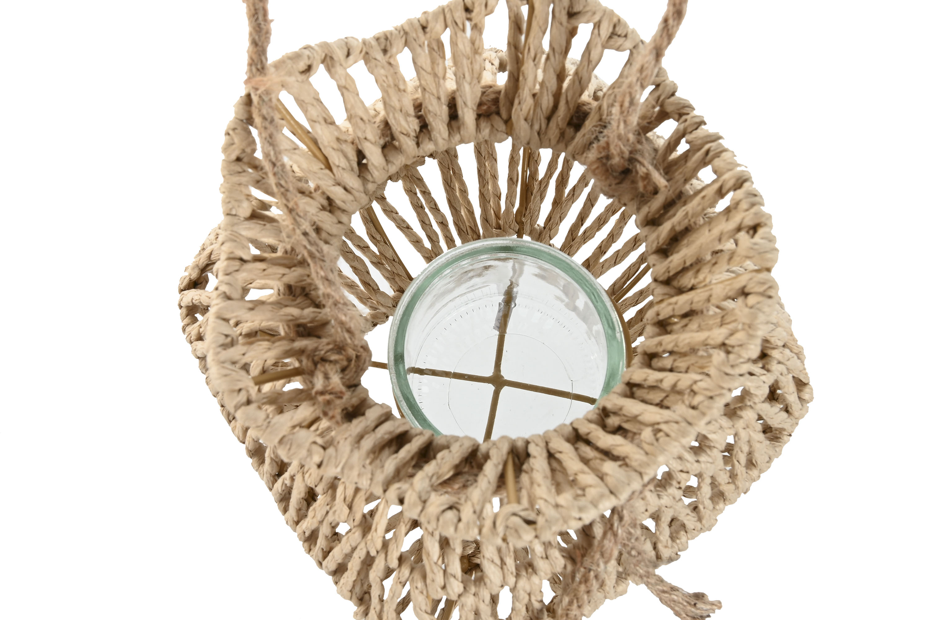 PORTAVELA CUERDA METAL 17X17X32 NATURAL 2