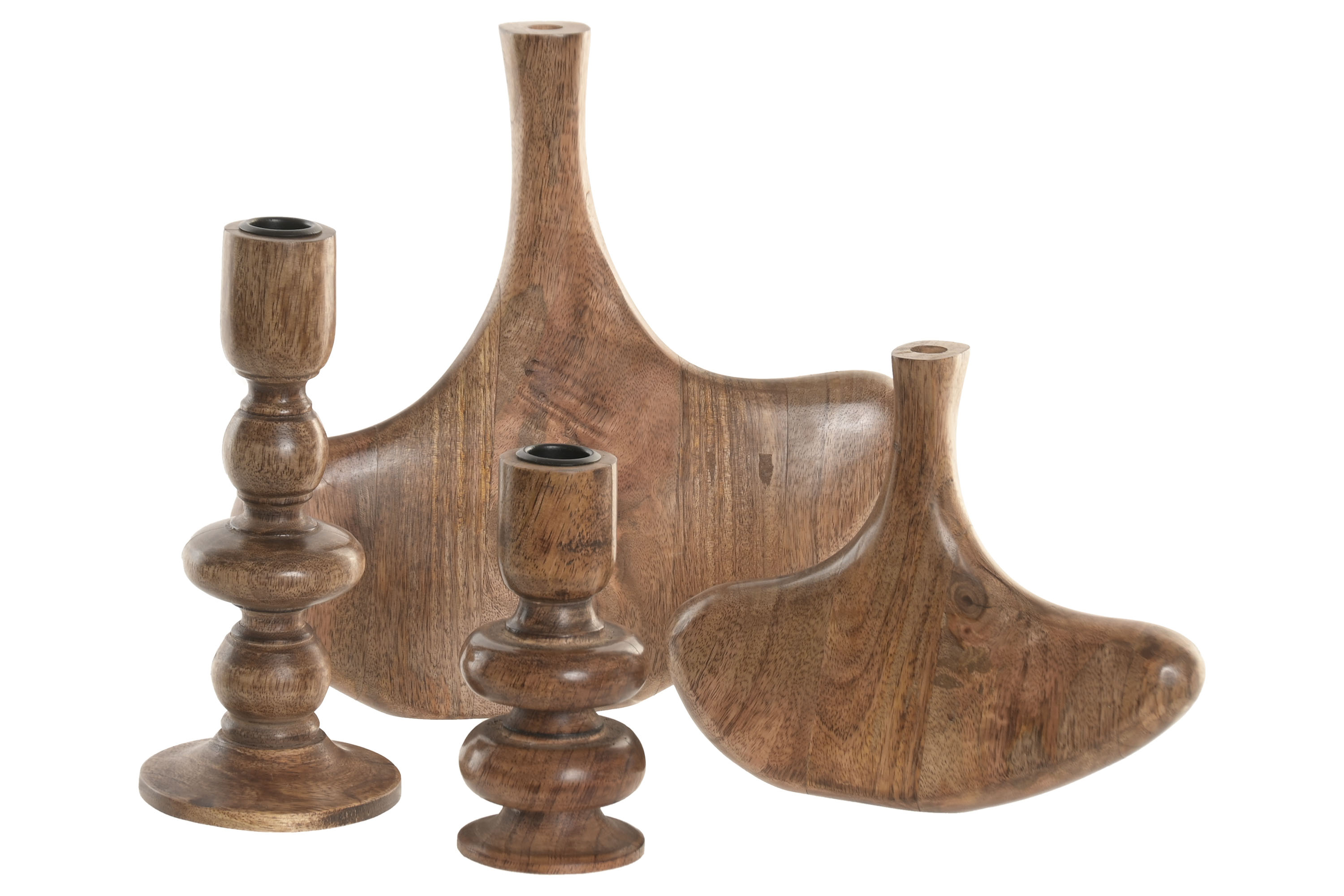 CANDELABRO SET 2 MANGO 10X10X23 NATURAL MARRON 6