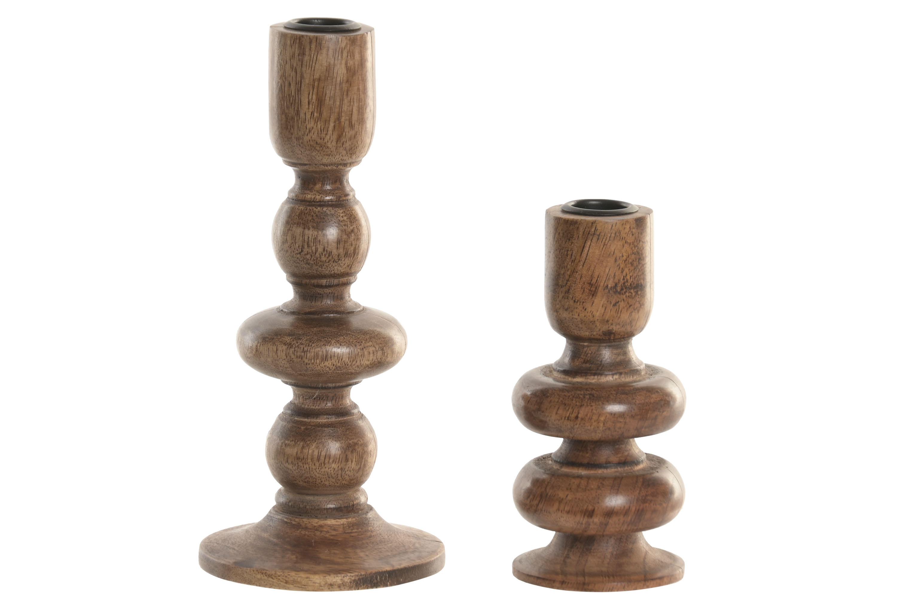 CANDELABRO SET 2 MANGO 10X10X23 NATURAL MARRON
