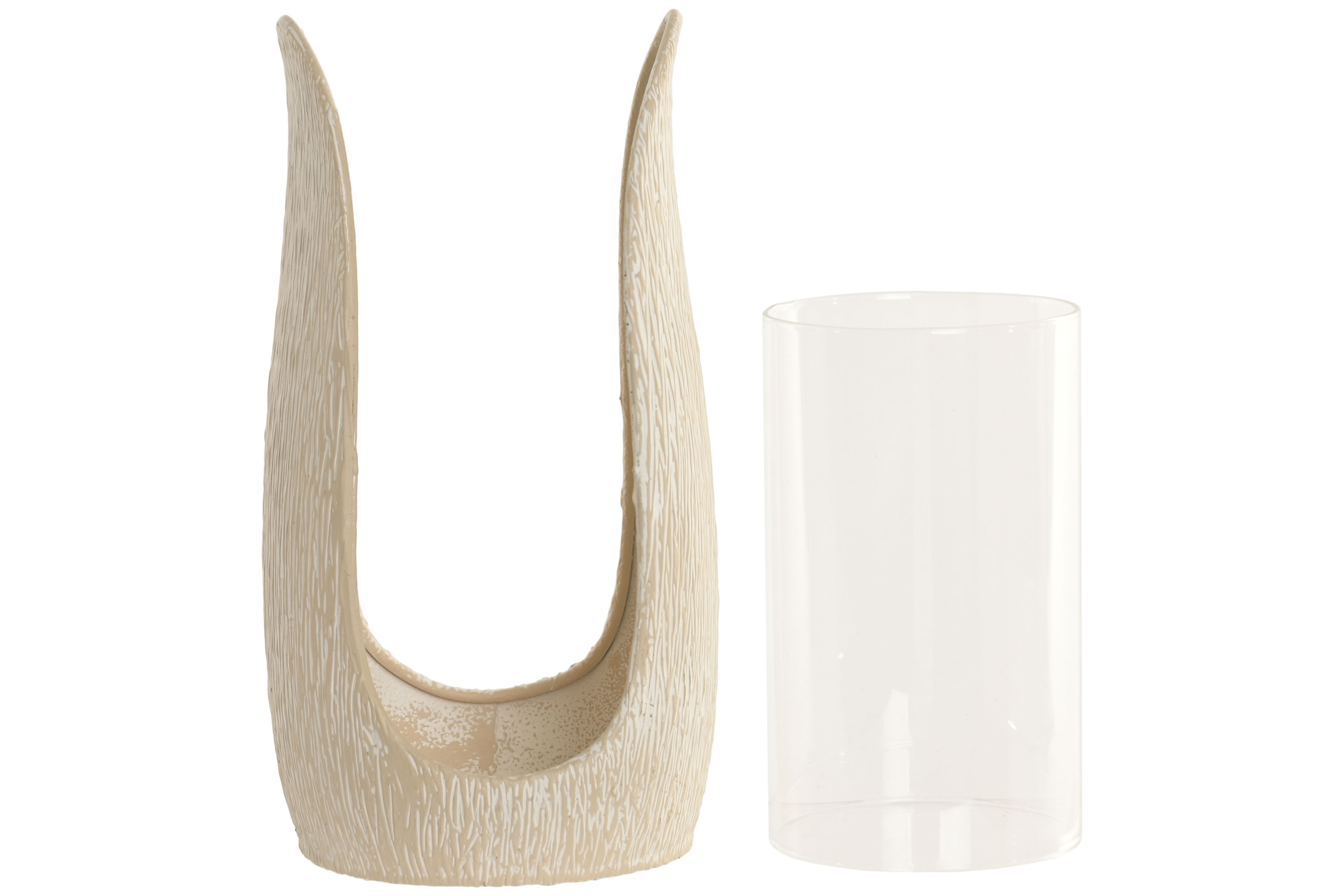 PORTAVELA SET 2 METAL CRISTAL 12,5X12,5X23,5 12X15 3