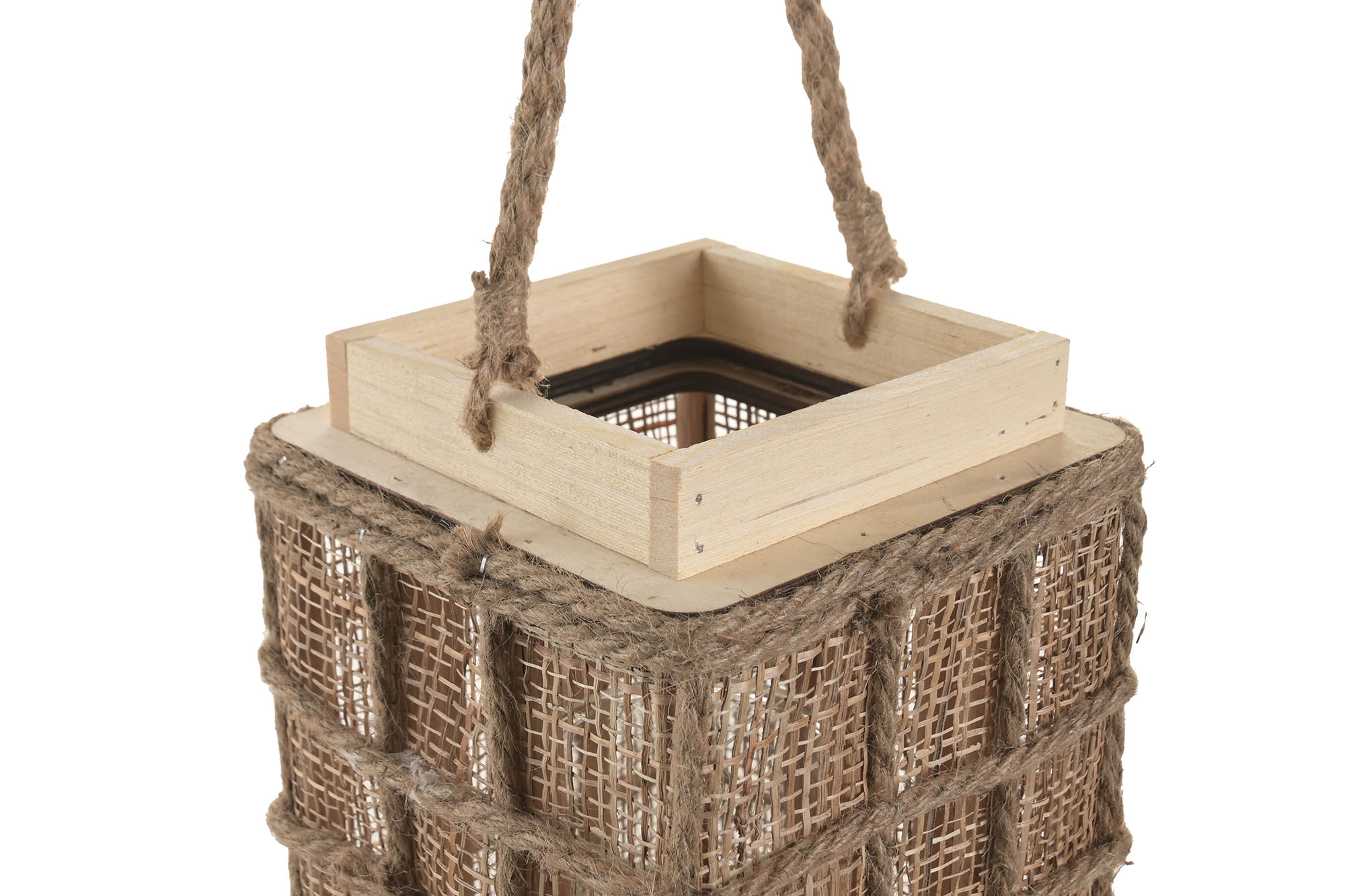 PORTAVELA YUTE CRISTAL 13.5X18X24 NATURAL 2