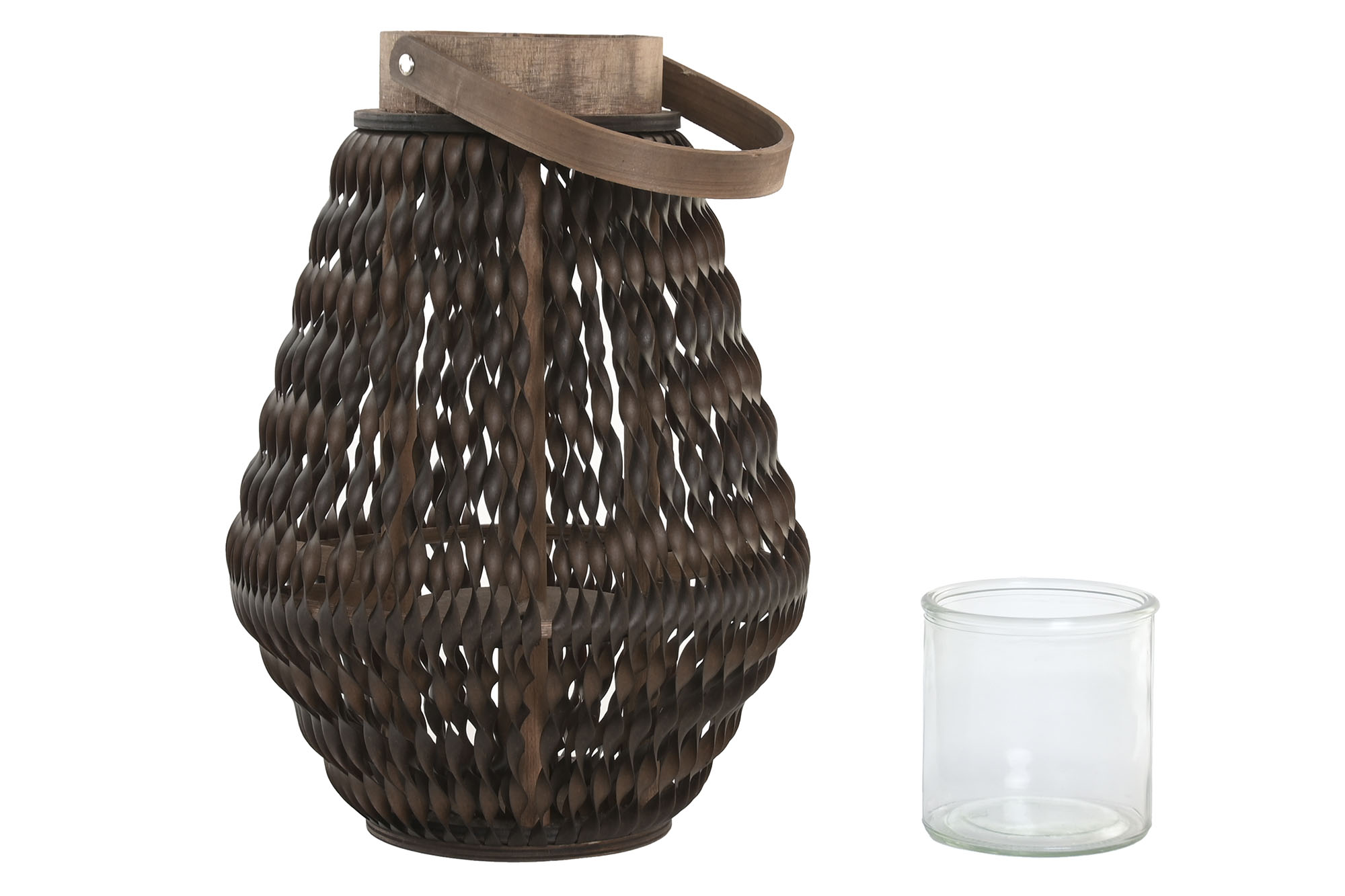 PORTAVELA PE CRISTAL 11.5X25X33 MARRON 3