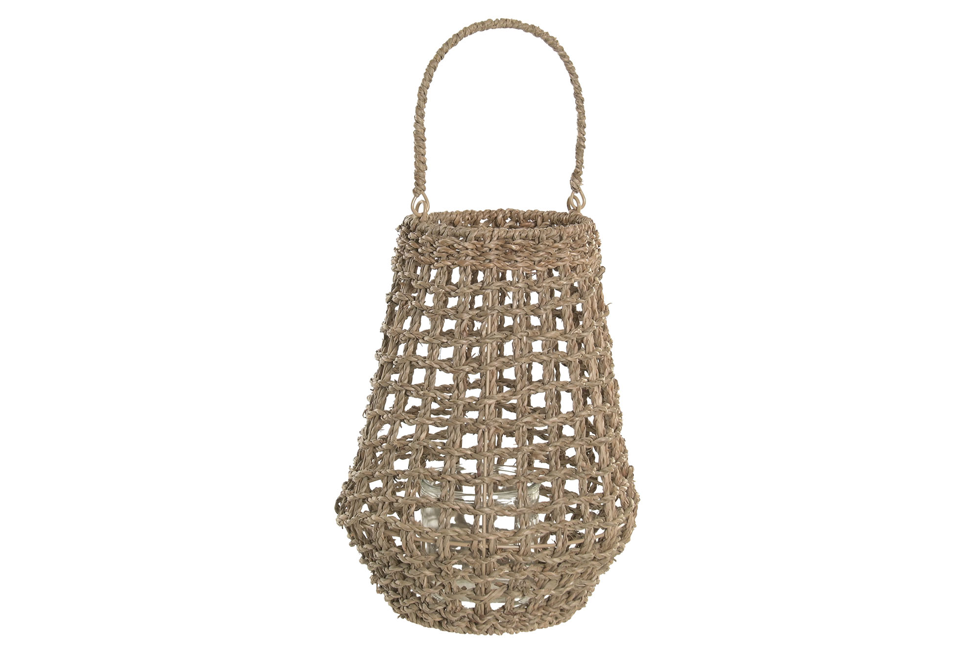 PORTAVELA SEAGRASS CRISTAL 15X25X32 NATURAL