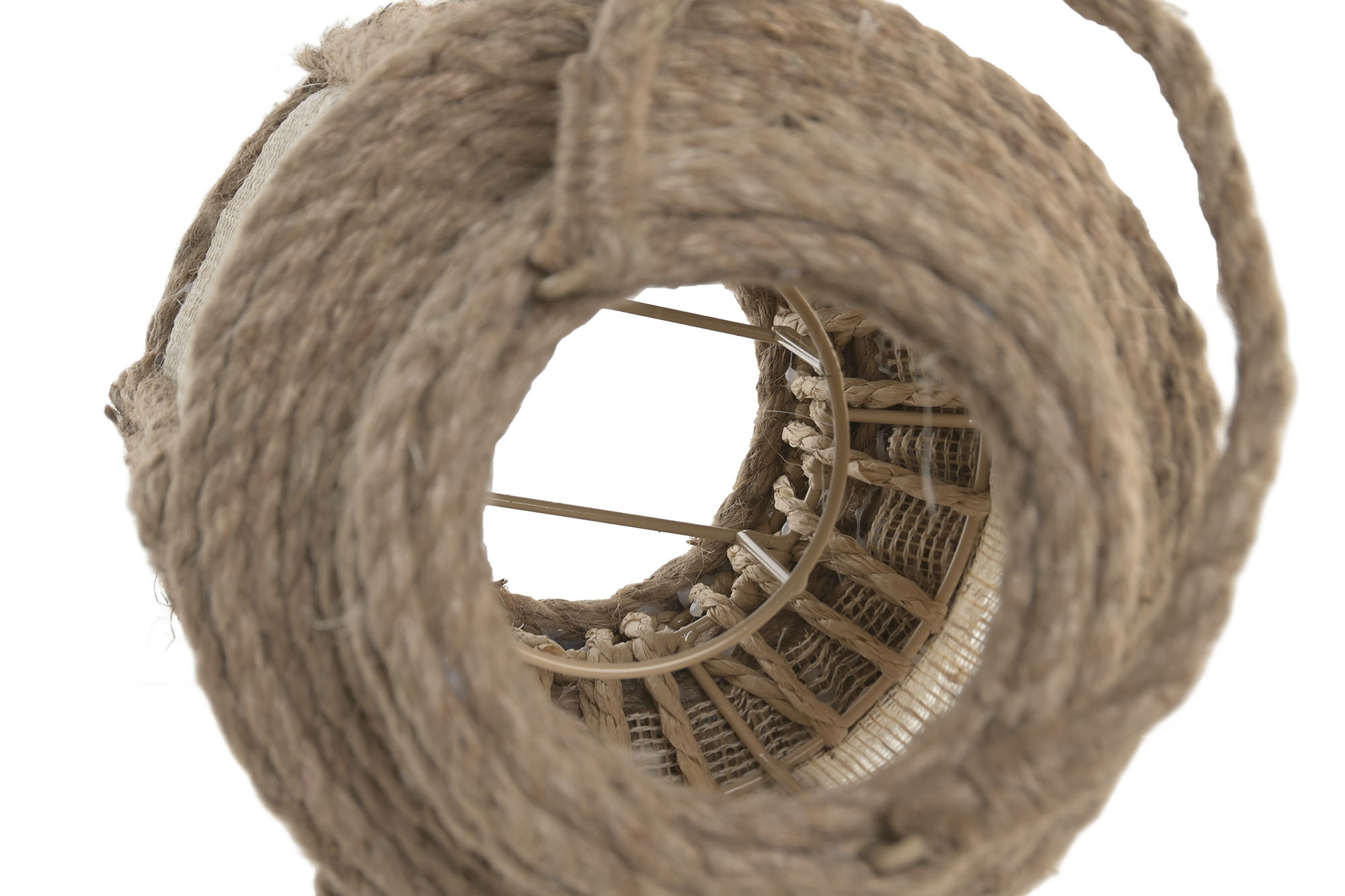 PORTAVELA HOJA DE PALMERA YUTE 10X18.5X25 NATURAL 3