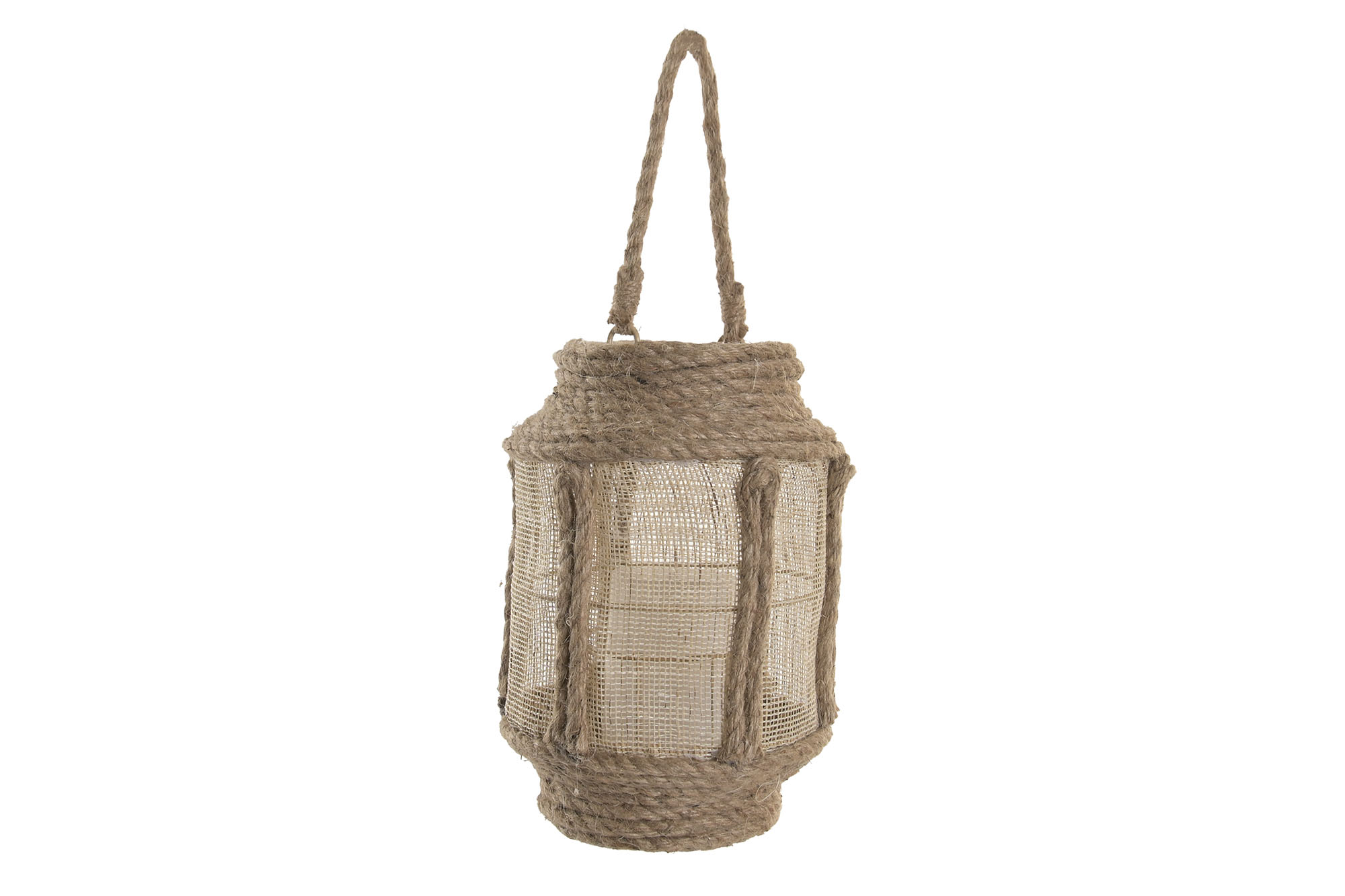 PORTAVELA HOJA DE PALMERA YUTE 10X18.5X25 NATURAL 4