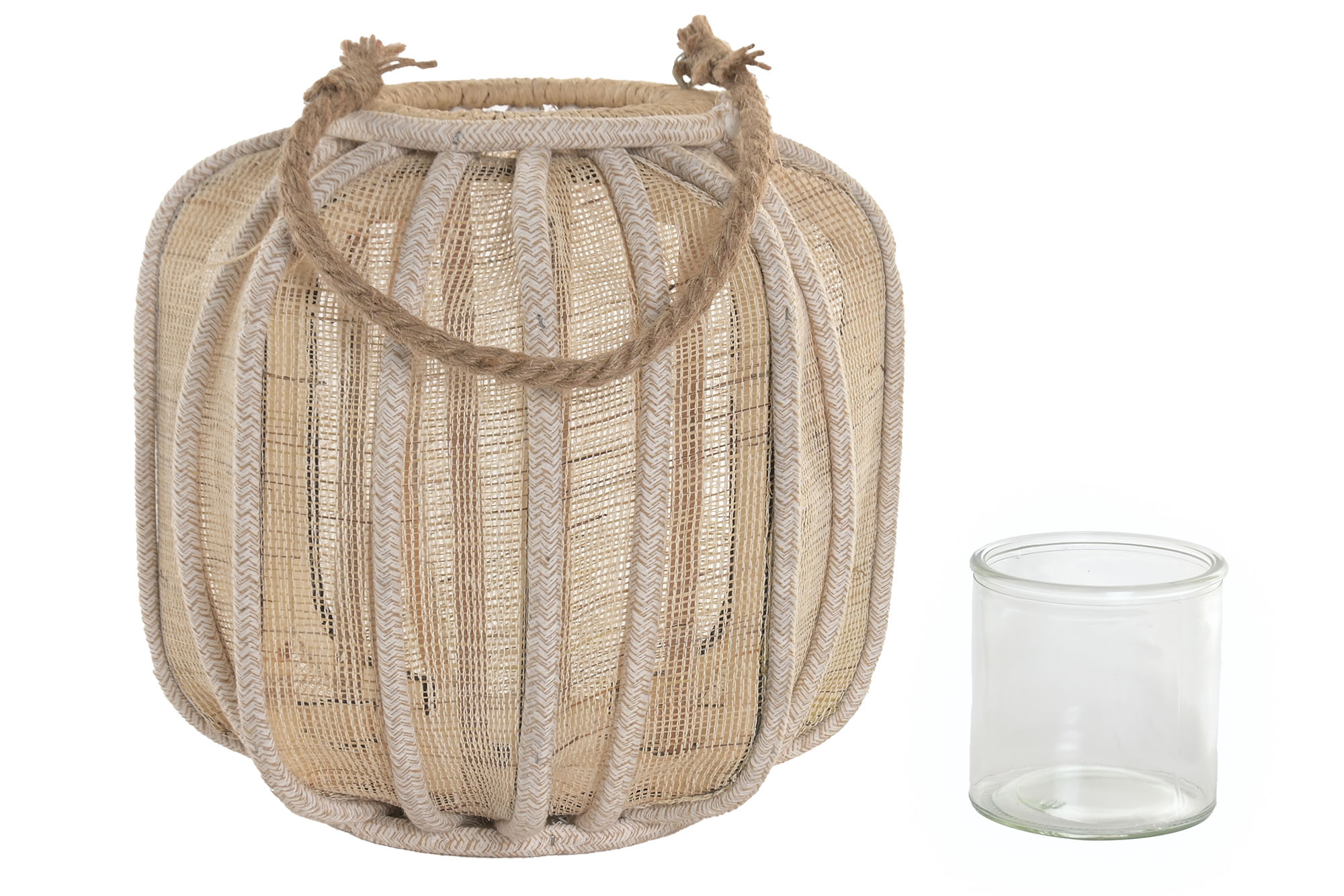 PORTAVELA FIBRA DE BANANA 15X27.5X28 NATURAL 3