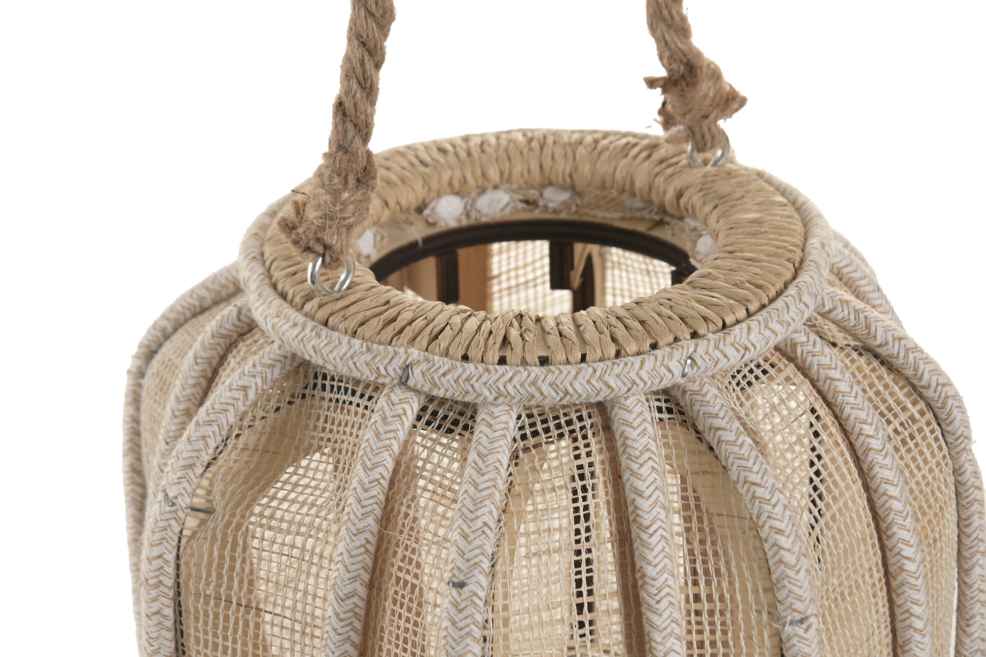 JARRON CRISTAL MIMBRE 16X16X27 NATURAL CUERDA 2