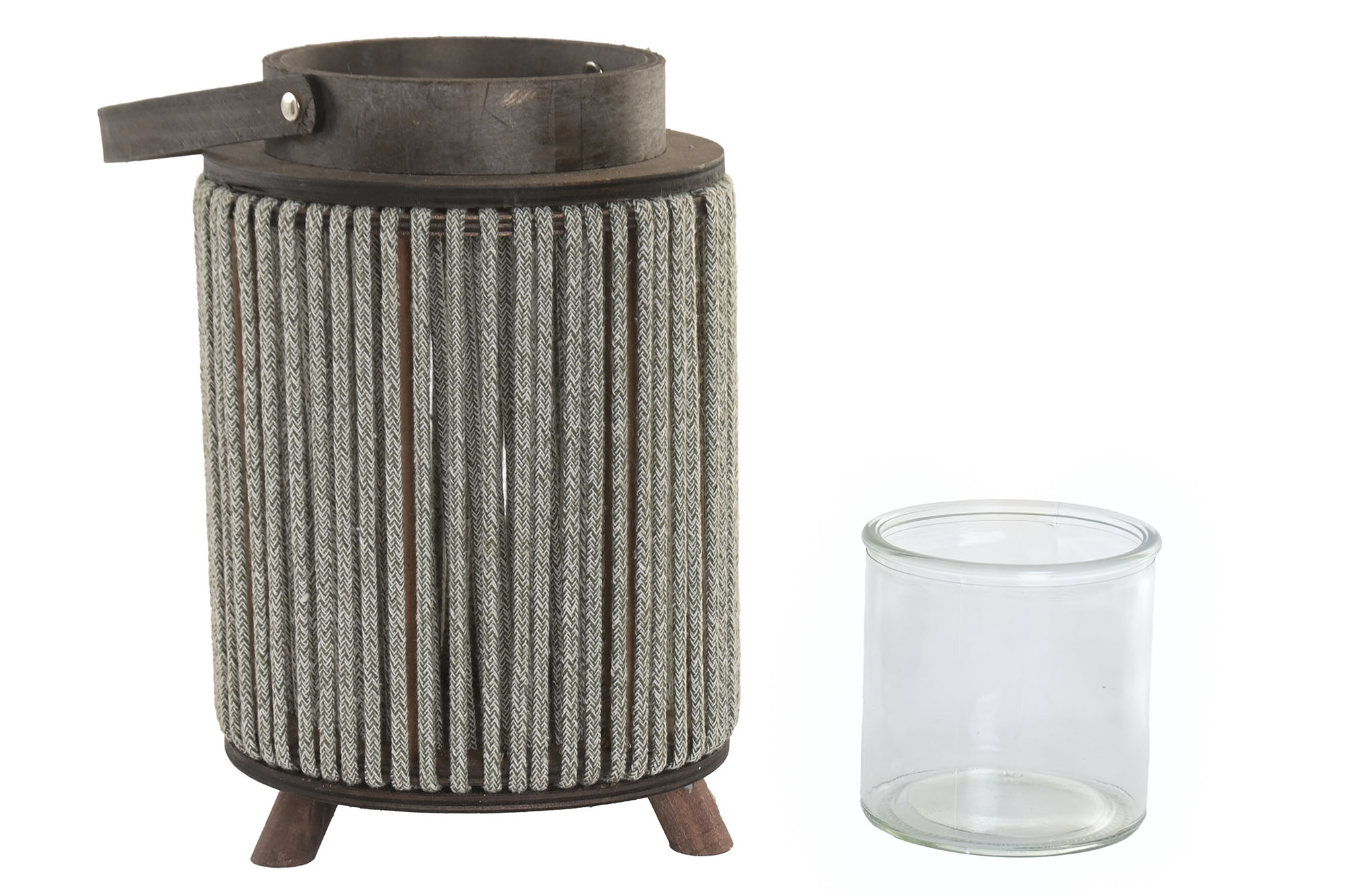 PORTAVELA ALGODON CRISTAL 13X17X23.5CM BEIGE 3